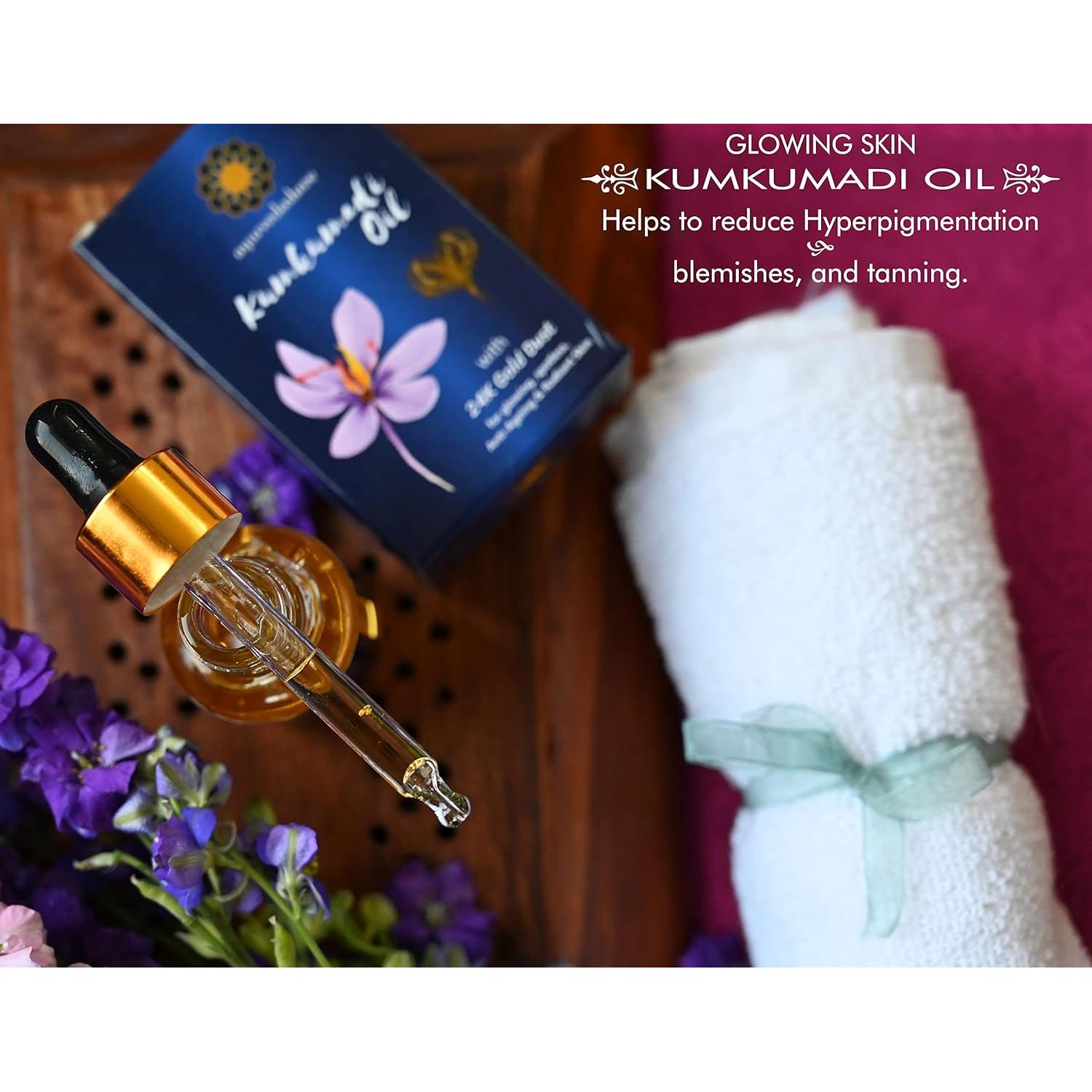 Aceite Kumkumadi 30 ML Ayurvédico con Oro 24K y Hierbas Naturales
