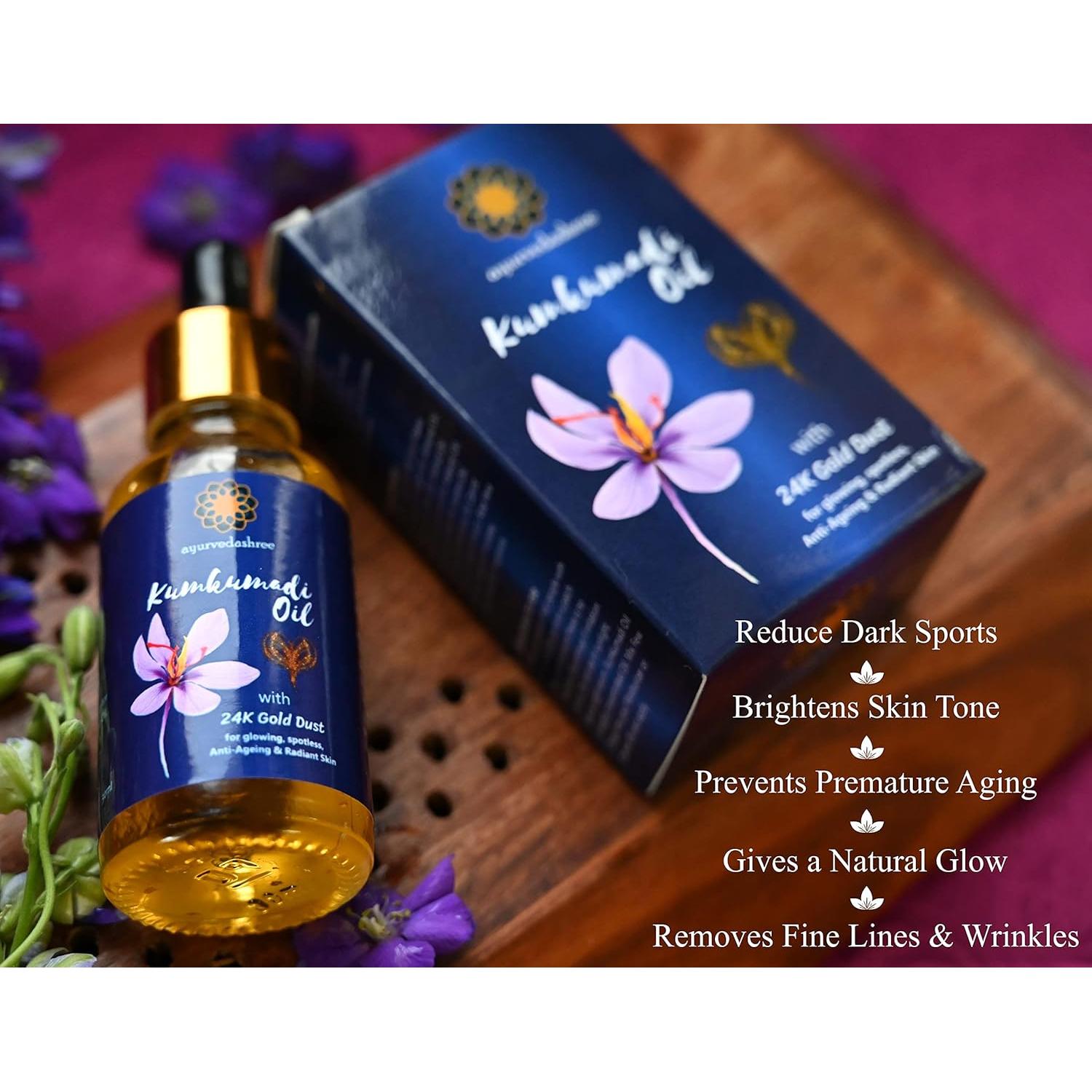 Aceite Kumkumadi 30 ML Ayurvédico con Oro 24K y Hierbas Naturales