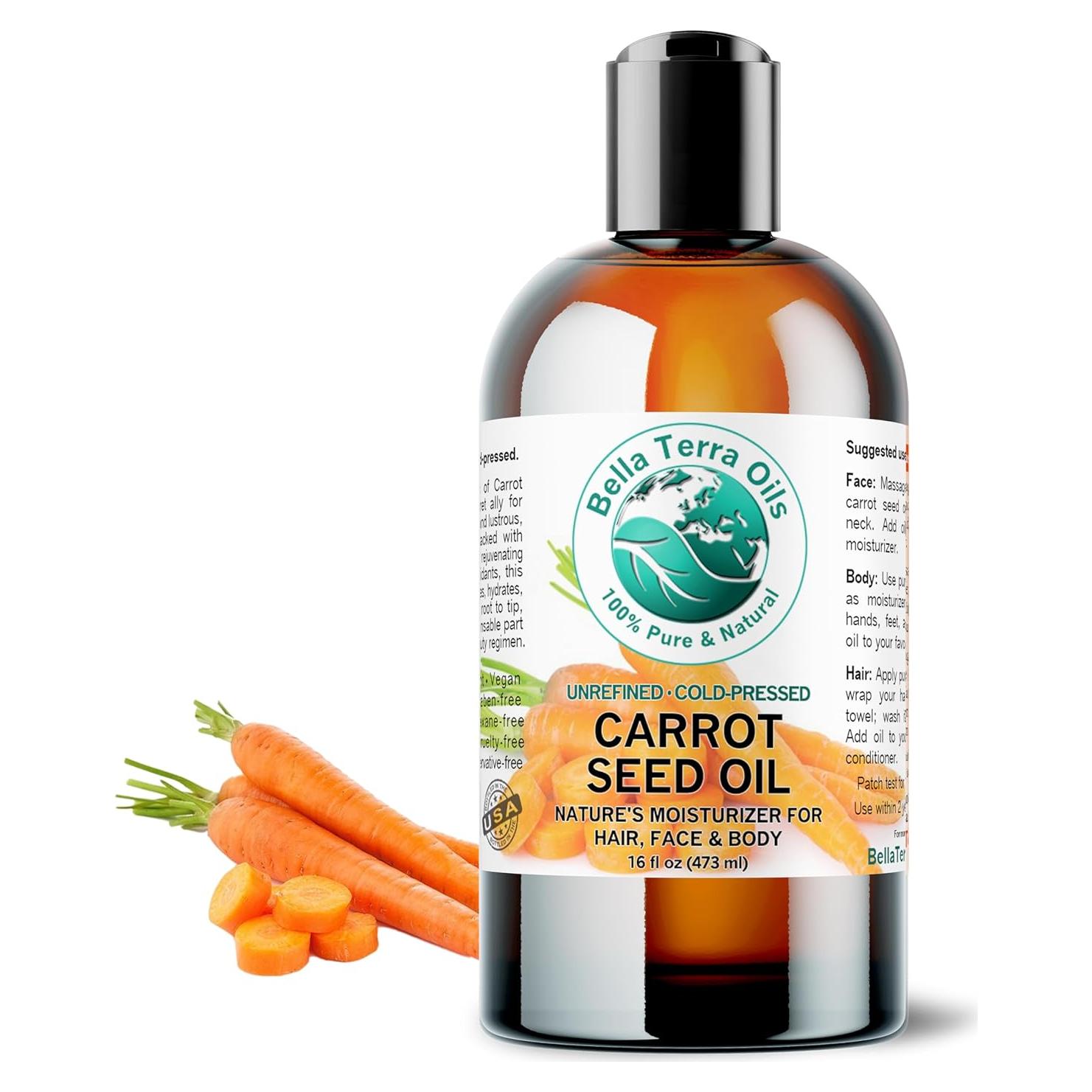 Aceite de Semilla de Zanahoria Orgánico Bella Terra 473 ml - Vitamina C y Omega