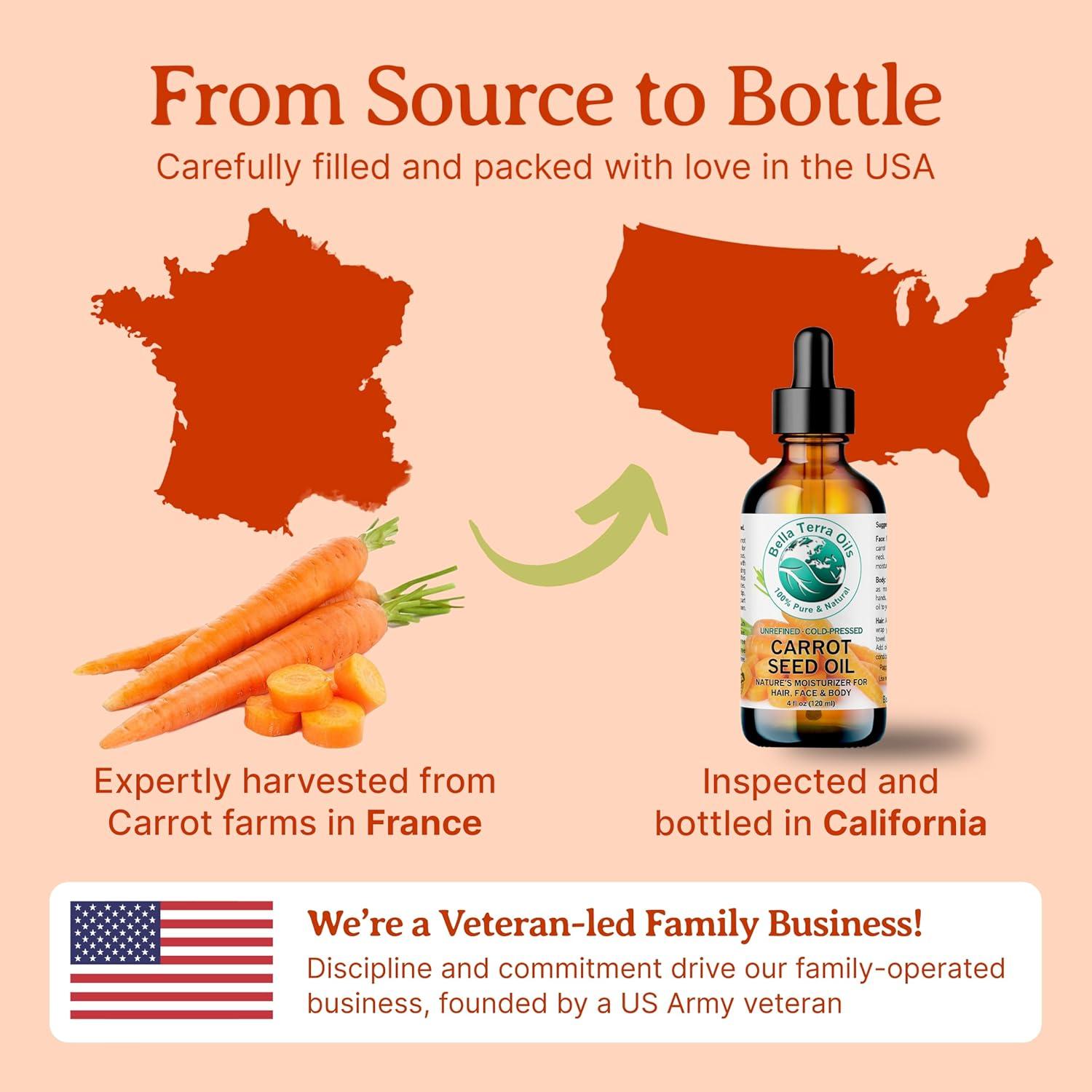 Aceite de Semilla de Zanahoria Orgánico Bella Terra 473 ml - Vitamina C y Omega