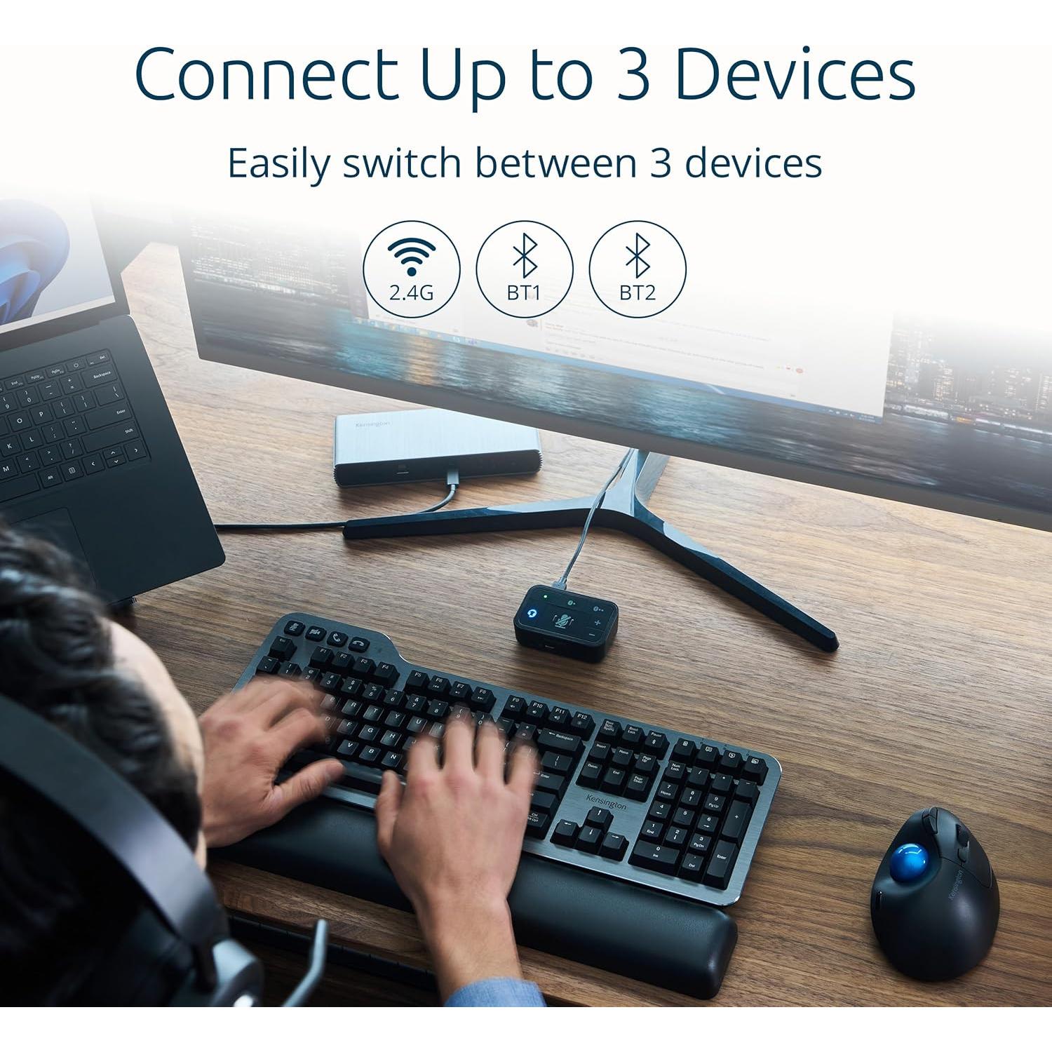 Kensington Ratón Trackball ProFit Ergo TB450 Inalámbrico