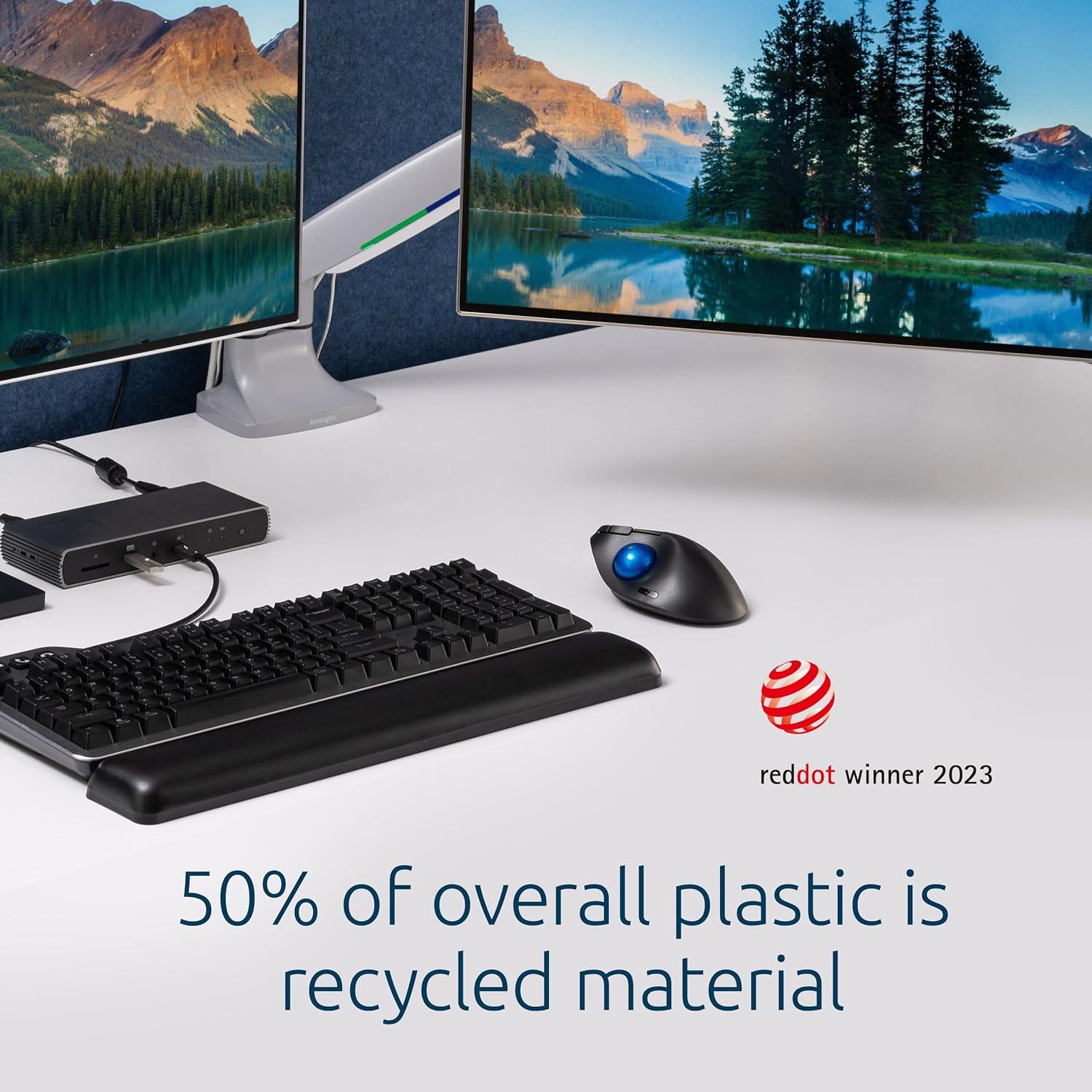 Kensington Ratón Trackball ProFit Ergo TB450 Inalámbrico