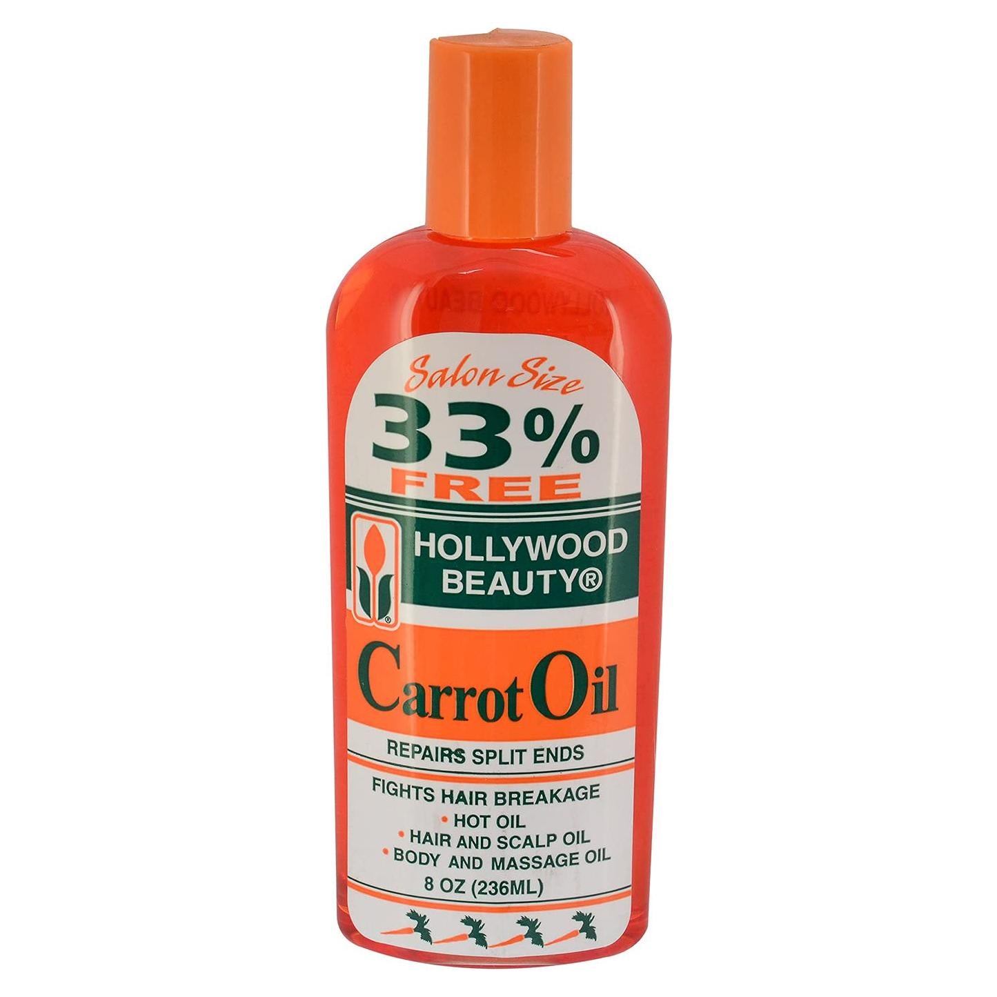 Aceite de Zanahoria Hollywood Beauty 236ml - Paquete de 2