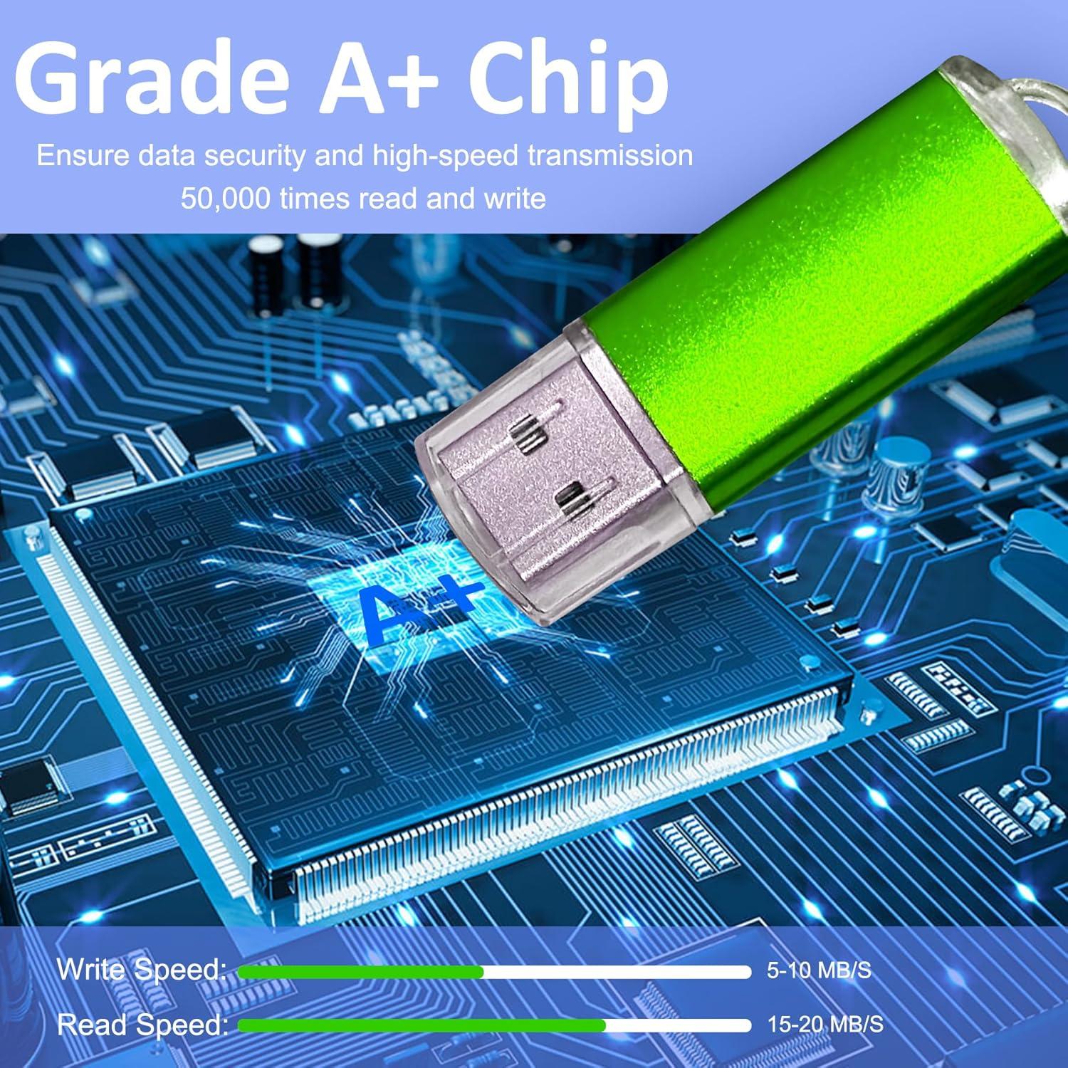 Pendrive USB 2.0 2GB Nicepicten Paquete de 20 Verde