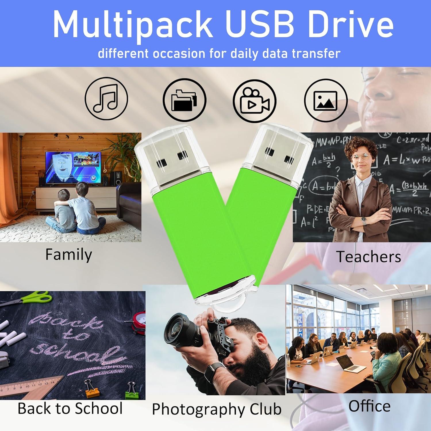 Pendrive USB 2.0 2GB Nicepicten Paquete de 20 Verde