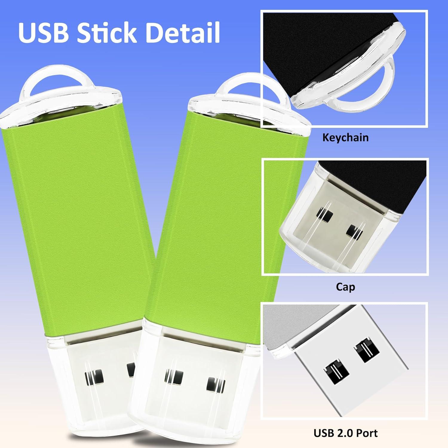 Pendrive USB 2.0 2GB Nicepicten Paquete de 20 Verde