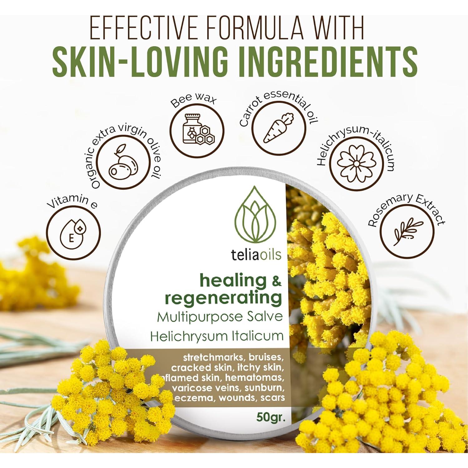 Ungüento Multipropósito Teliaoils Helichrysum 50g - Balsamo Calmante