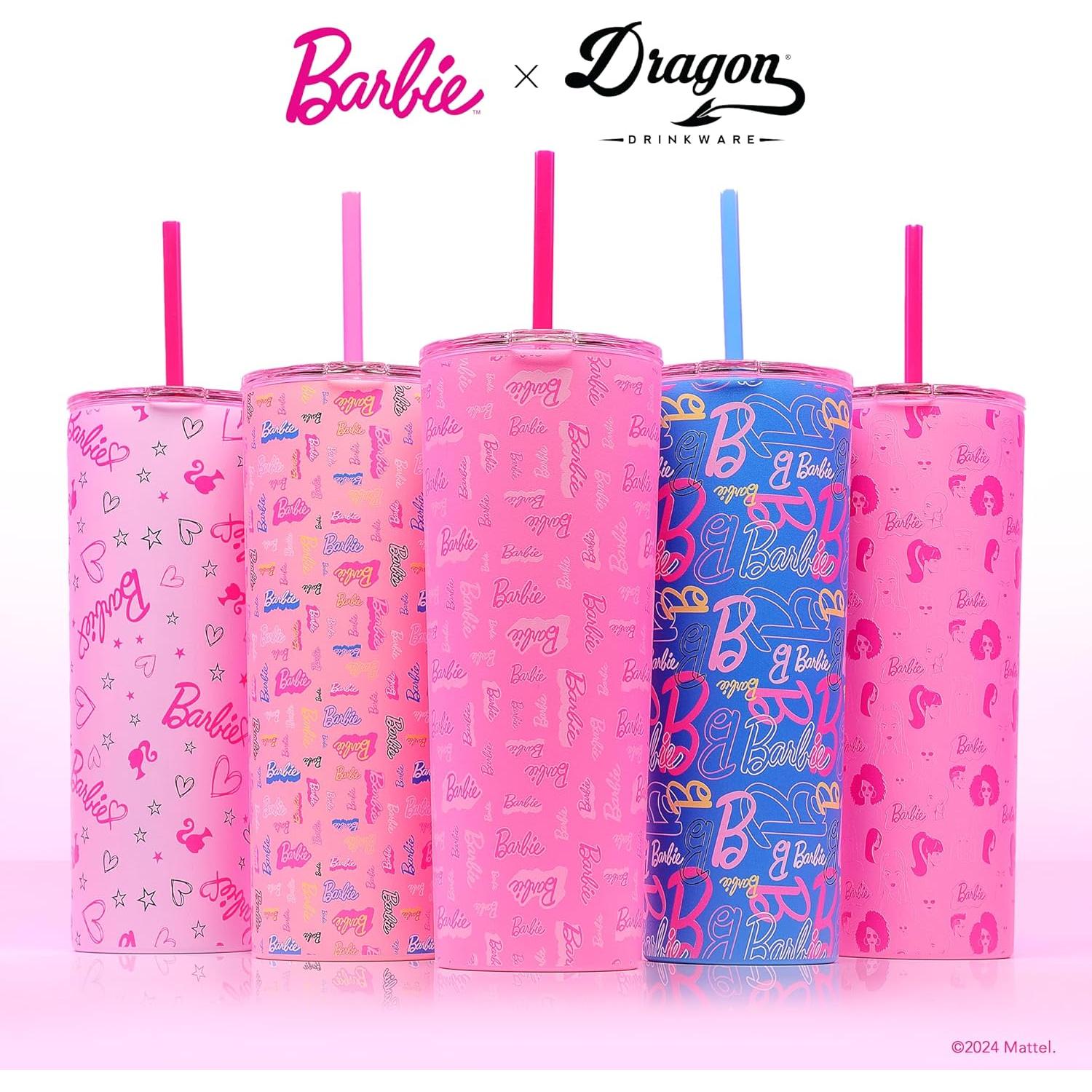 Vaso Aislado Dragon Glassware Barbie 680 ml con Pajilla