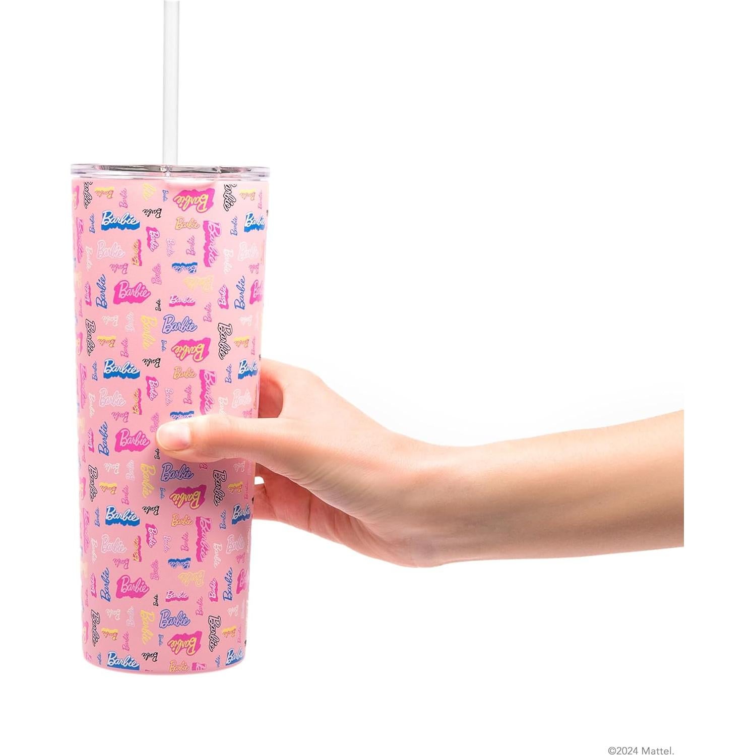 Vaso Aislado Dragon Glassware Barbie 680 ml con Pajilla