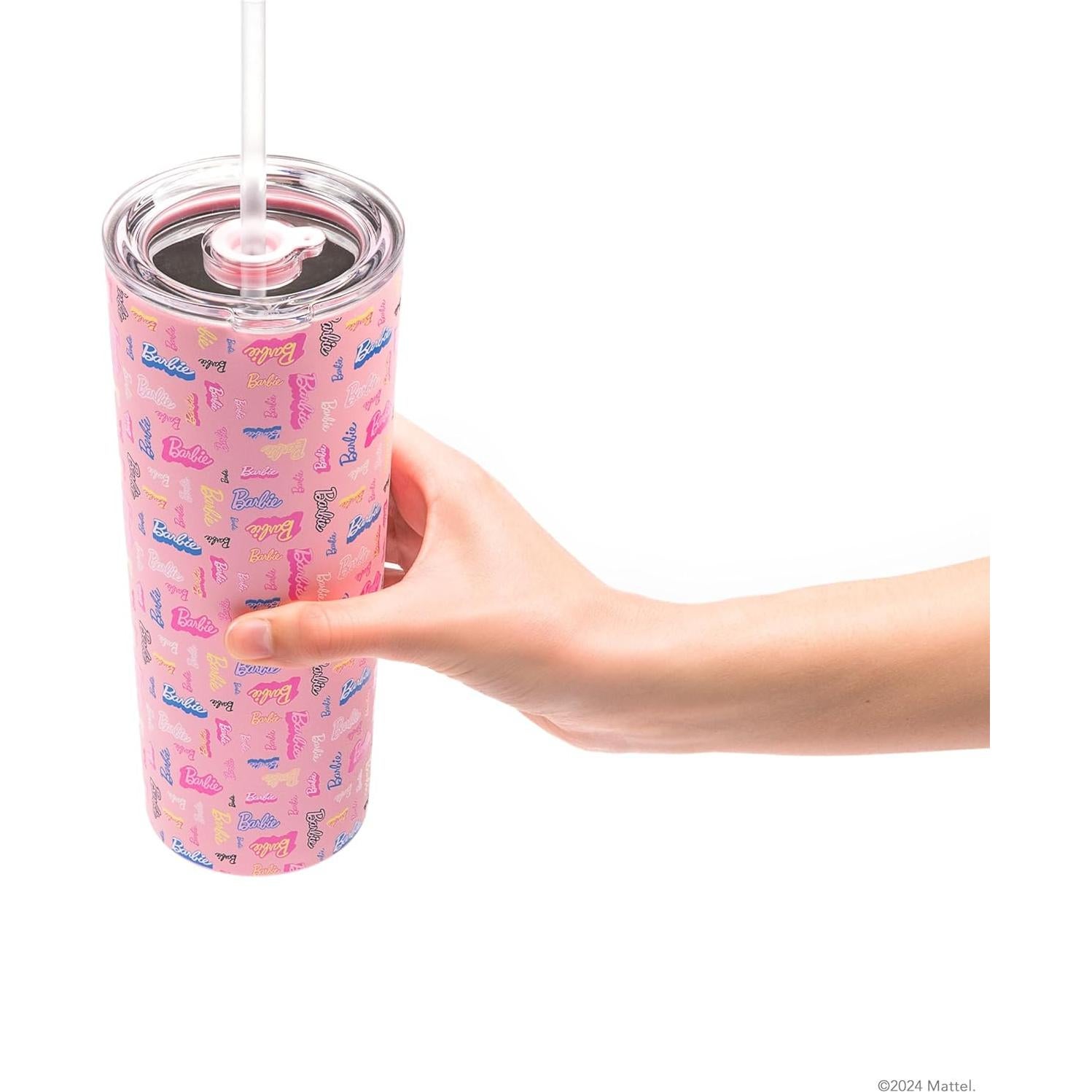 Vaso Aislado Dragon Glassware Barbie 680 ml con Pajilla