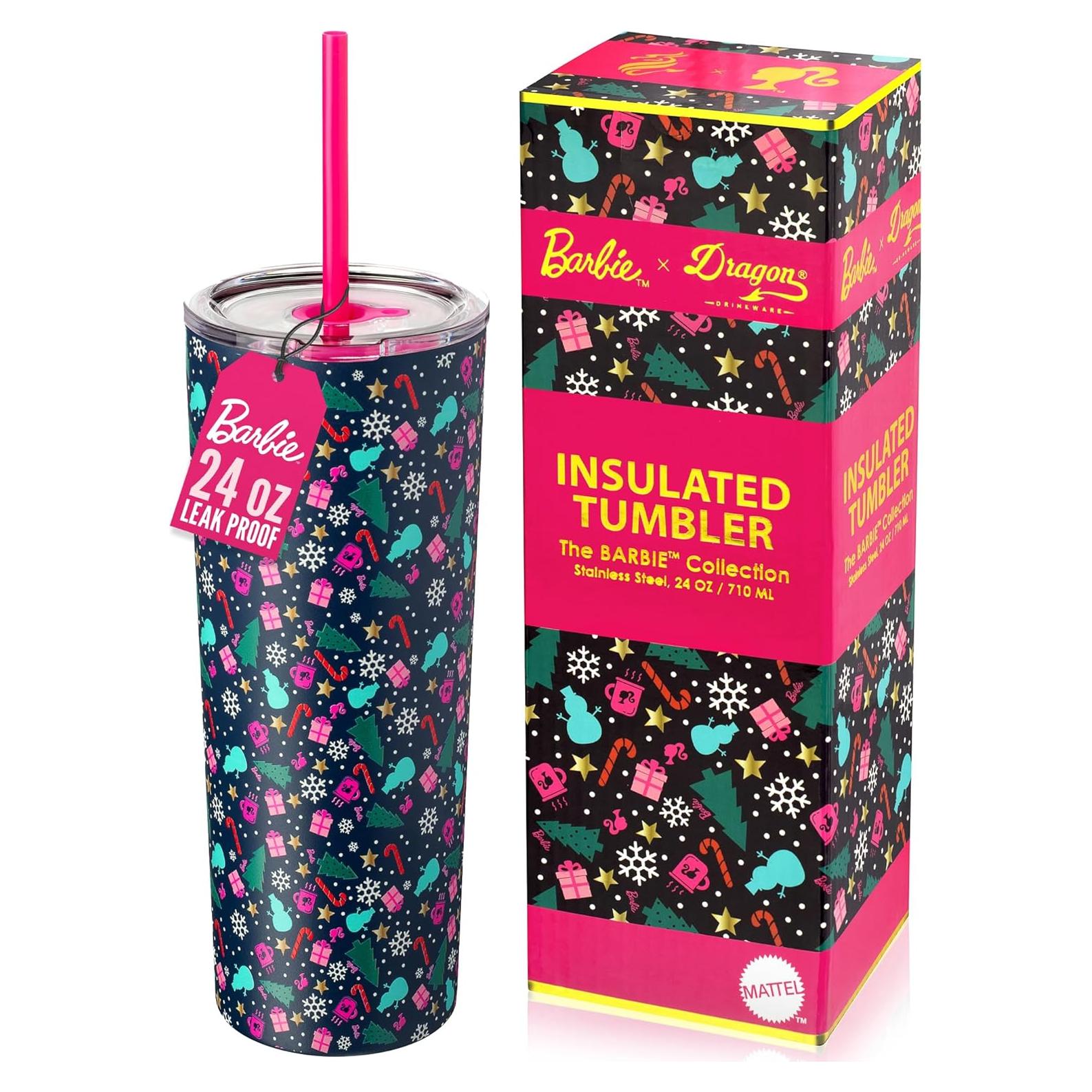 Vaso Térmico Dragon Glassware Barbie 24 oz Navidad