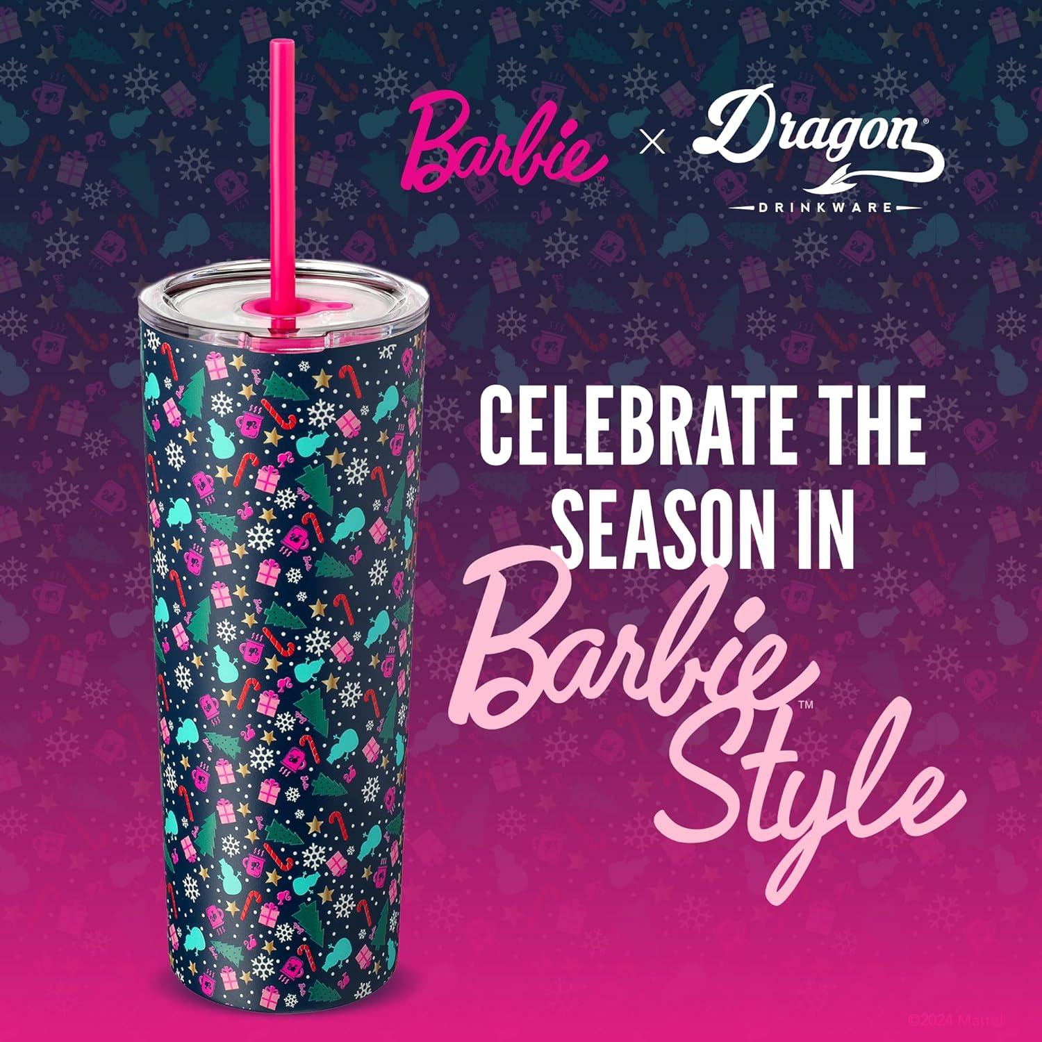 Vaso Térmico Dragon Glassware Barbie 24 oz Navidad