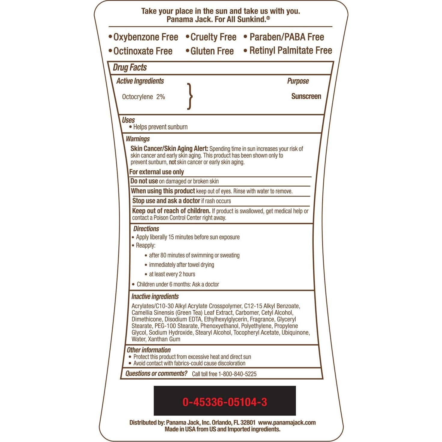 Lociones Solares Panama Jack SPF 4 y 8 - 177 mL