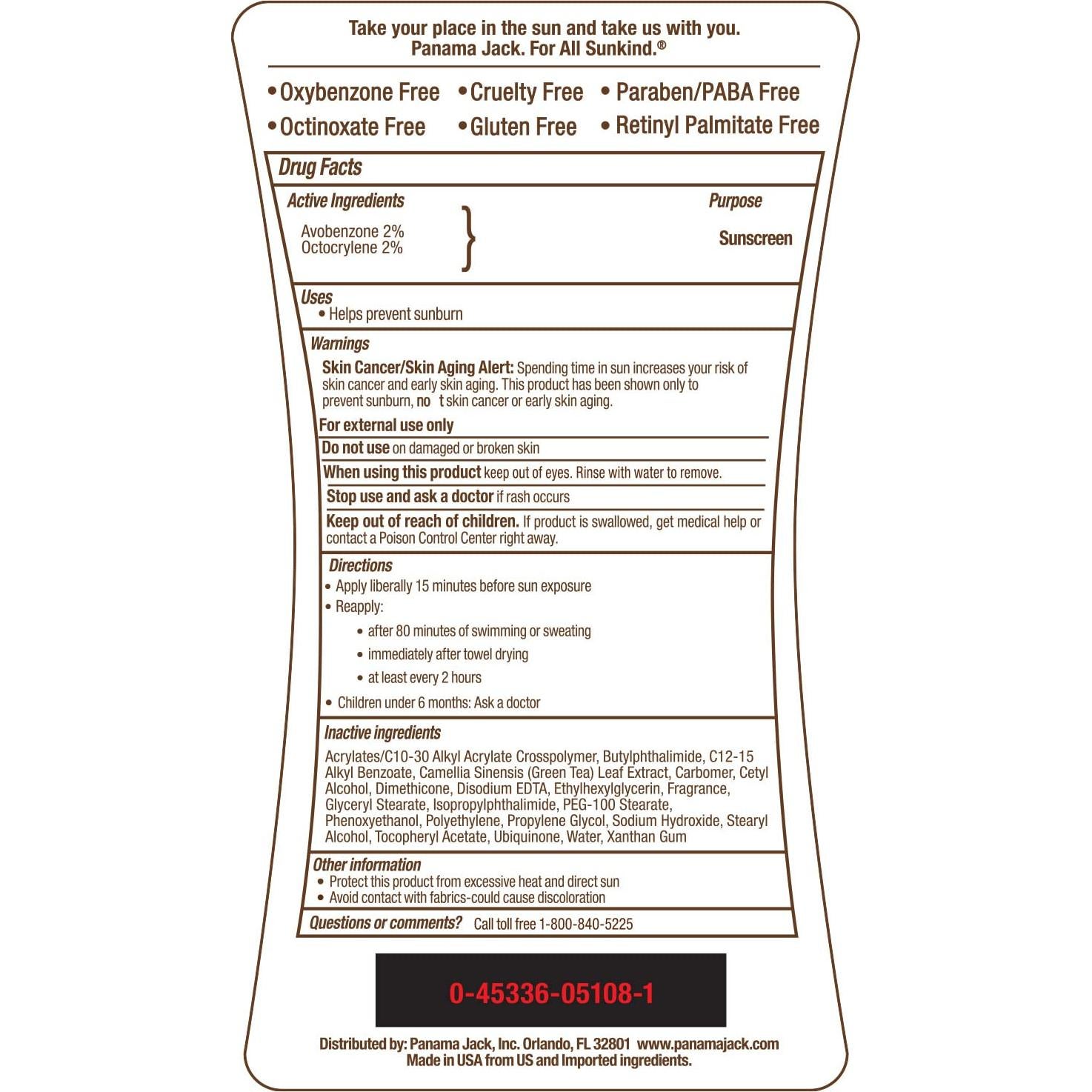 Lociones Solares Panama Jack SPF 4 y 8 - 177 mL