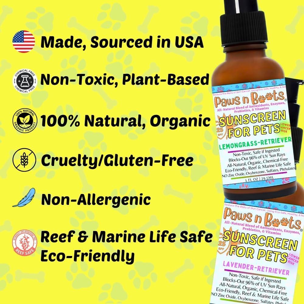 Protector Solar para Mascotas PawsnBoots SPF 25 Natural 100g