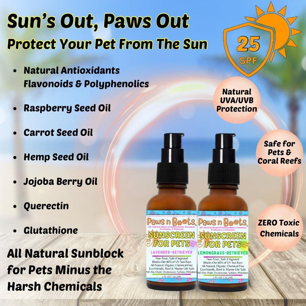Protector Solar para Mascotas PawsnBoots SPF 25 Natural 100g