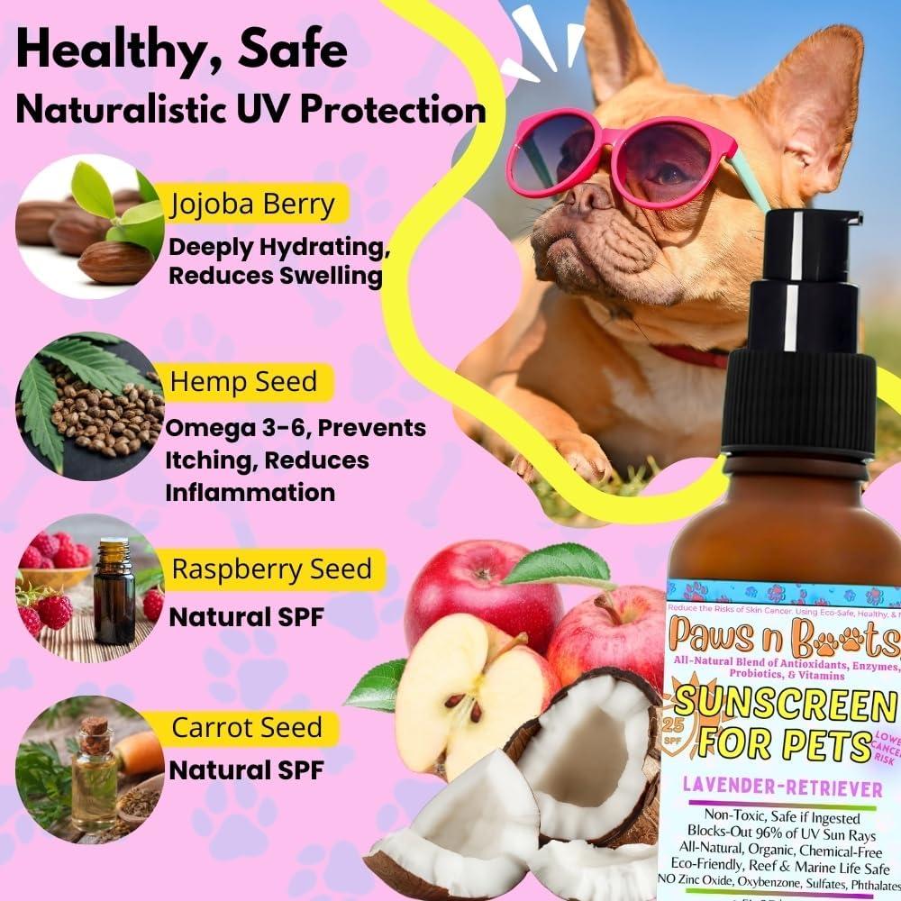 Protector Solar para Mascotas PawsnBoots SPF 25 Natural 100g