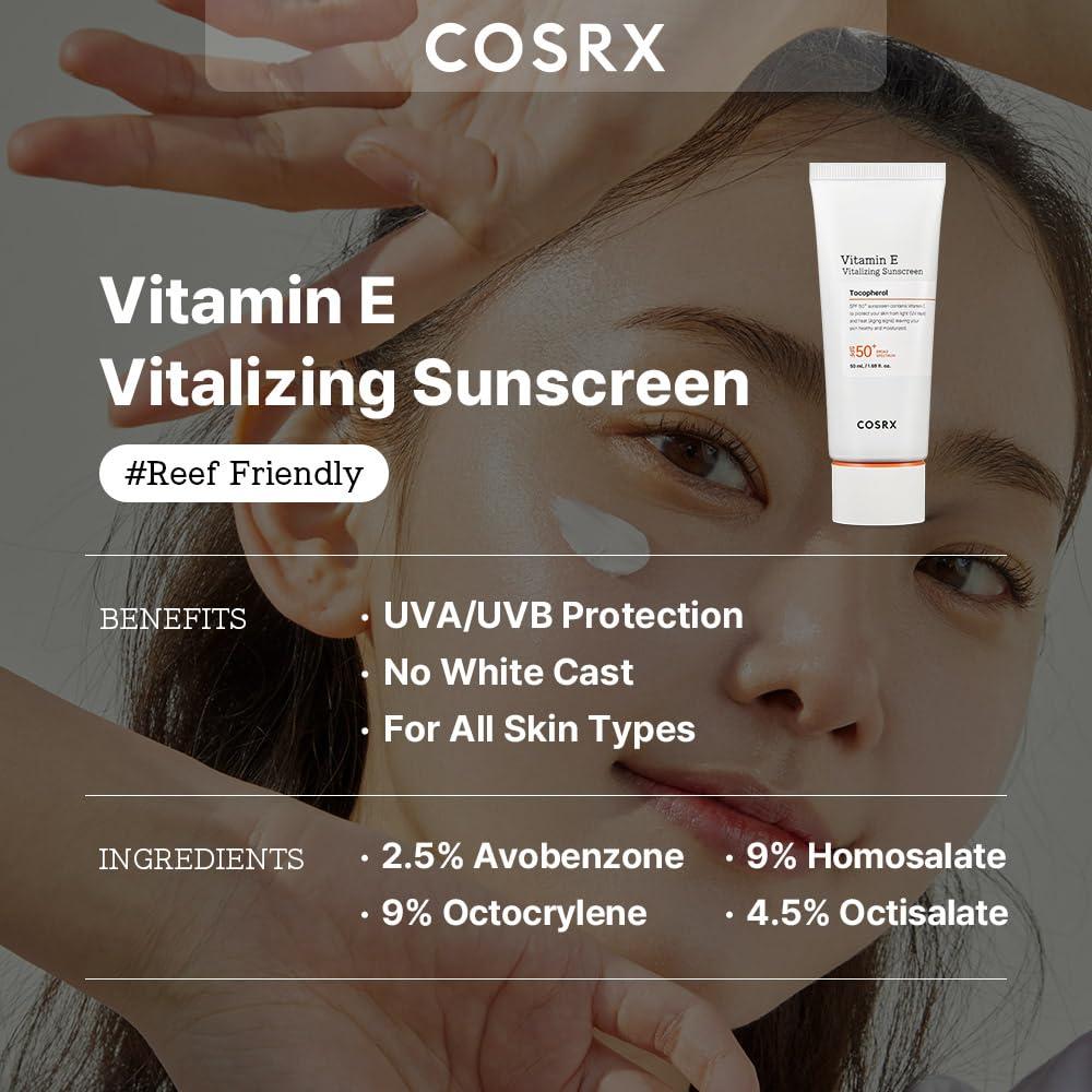 Protector Solar COSRX Vitamina E SPF 50 + Suero Alpha Arbutin 2%