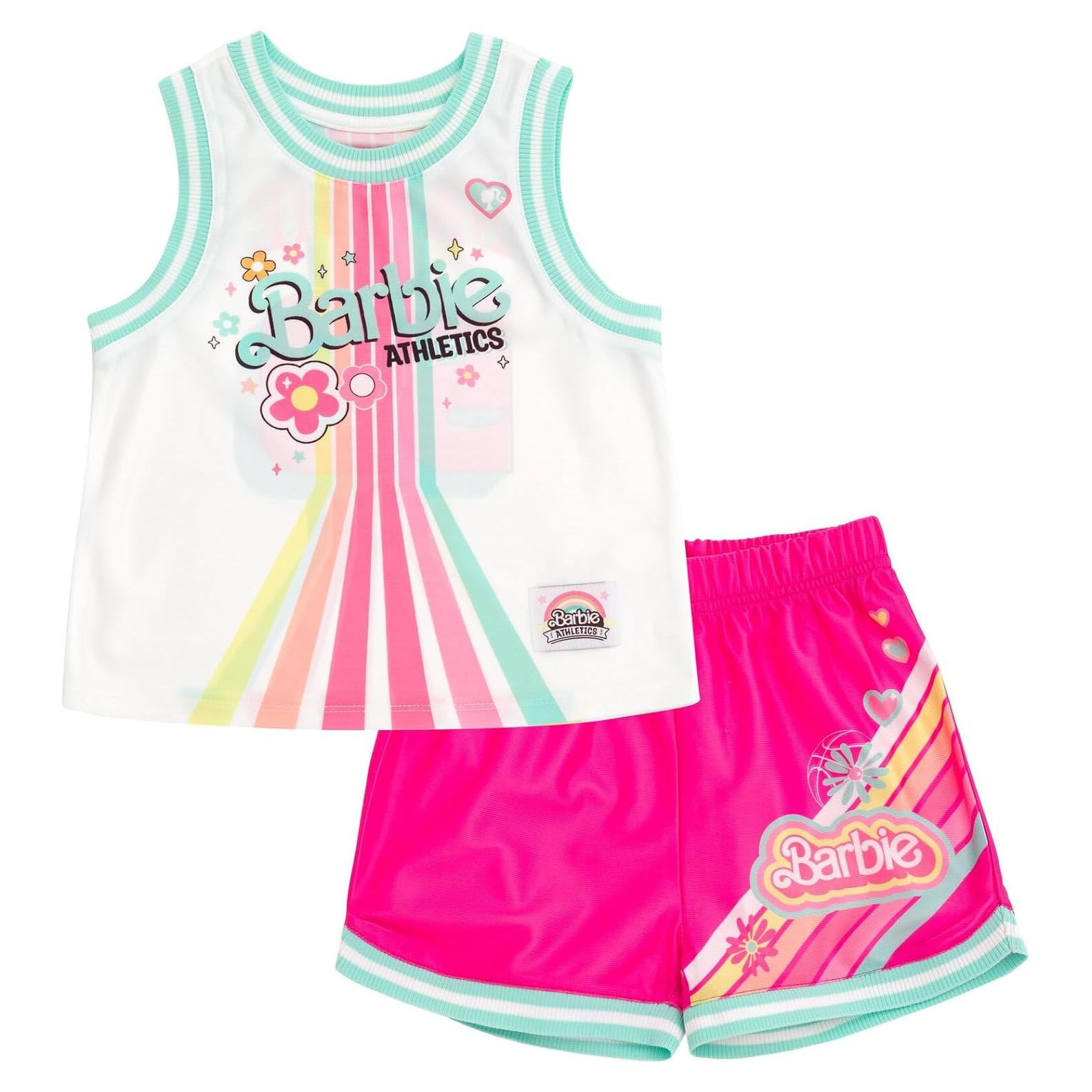 Conjunto Barbie Camiseta y Pantalones Cortos Niñas 2T-12