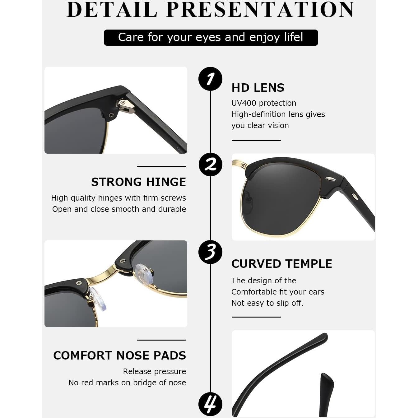 Gafas de sol AEVOGUE Vision UV400 para adultos negras