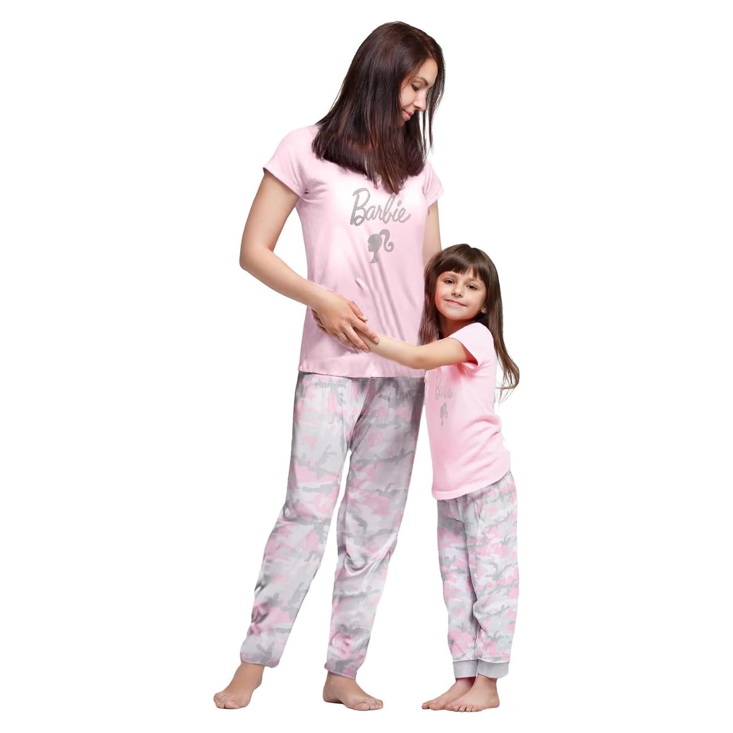 Conjunto de Pijamas Barbie para Familia Camo Rosa Talla 4