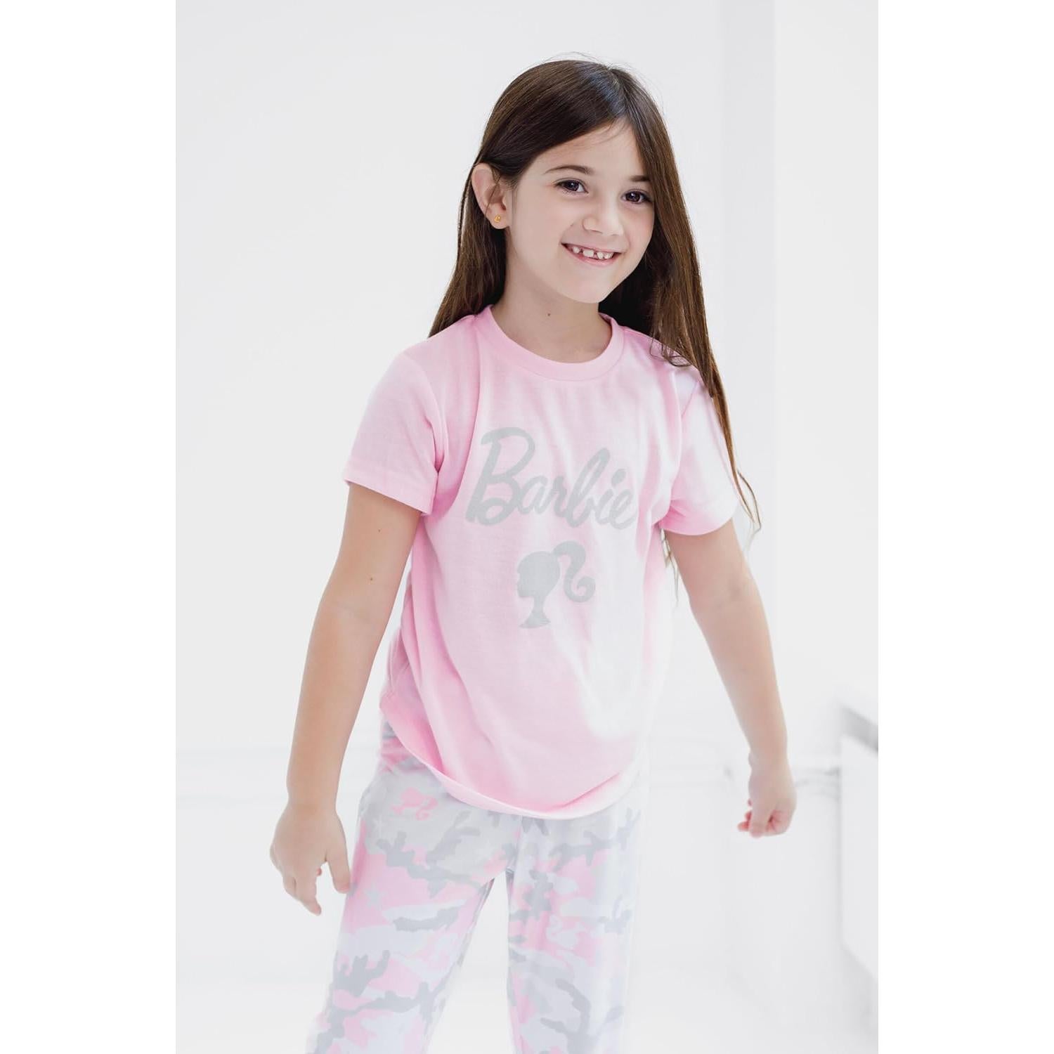 Conjunto de Pijamas Barbie para Familia Camo Rosa 4 Grande