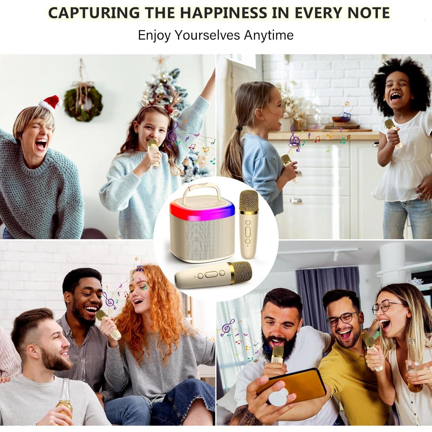 Mini Máquina de Karaoke HWWR D17G Bluetooth para Niños