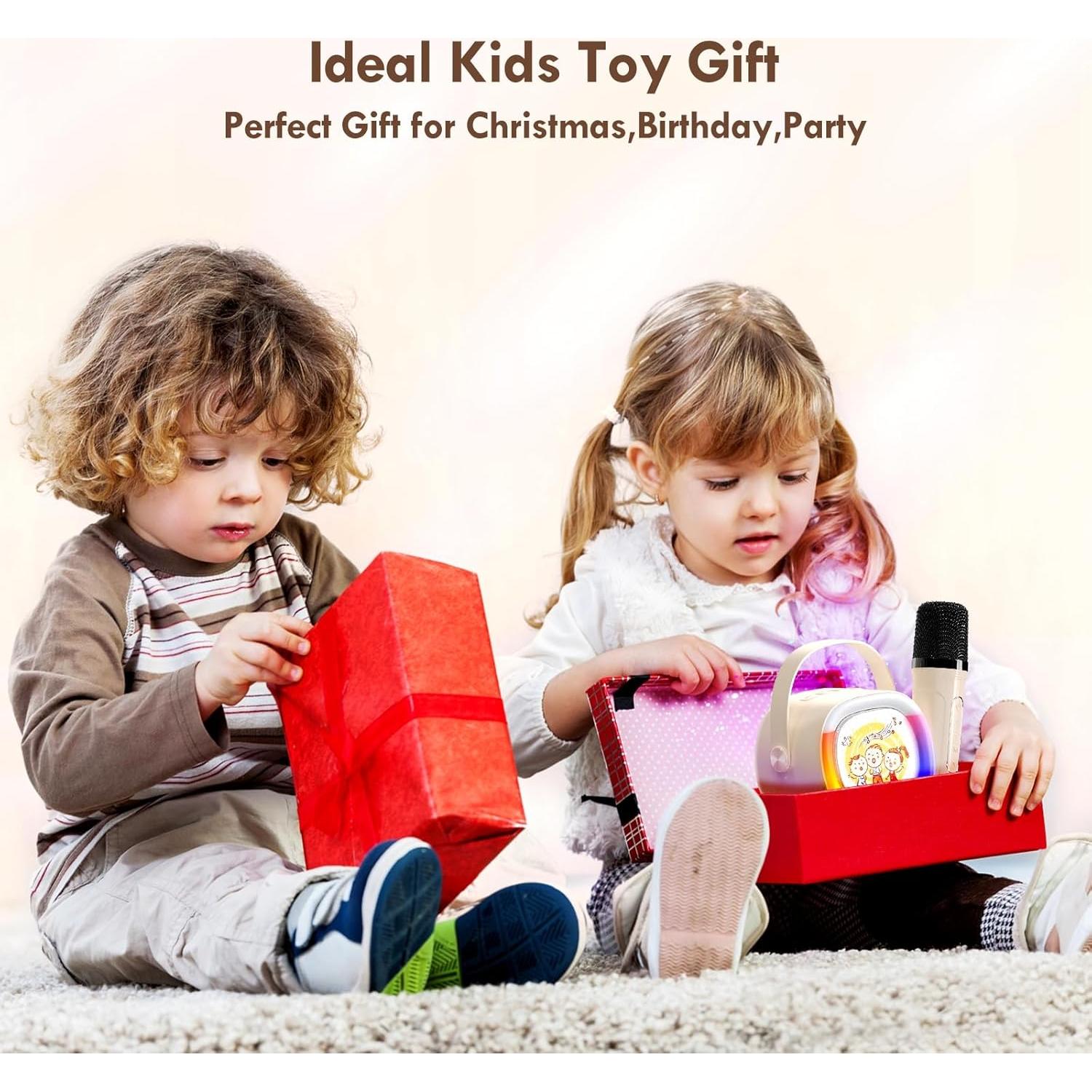 Mini Máquina de Karaoke HWWR D28T 2 Micrófonos Inalámbricos