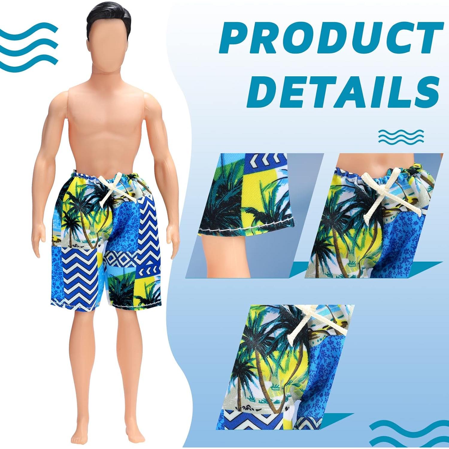 Bencailor 6 Pcs Ropa de Muñeca Pantalones Cortos Playa