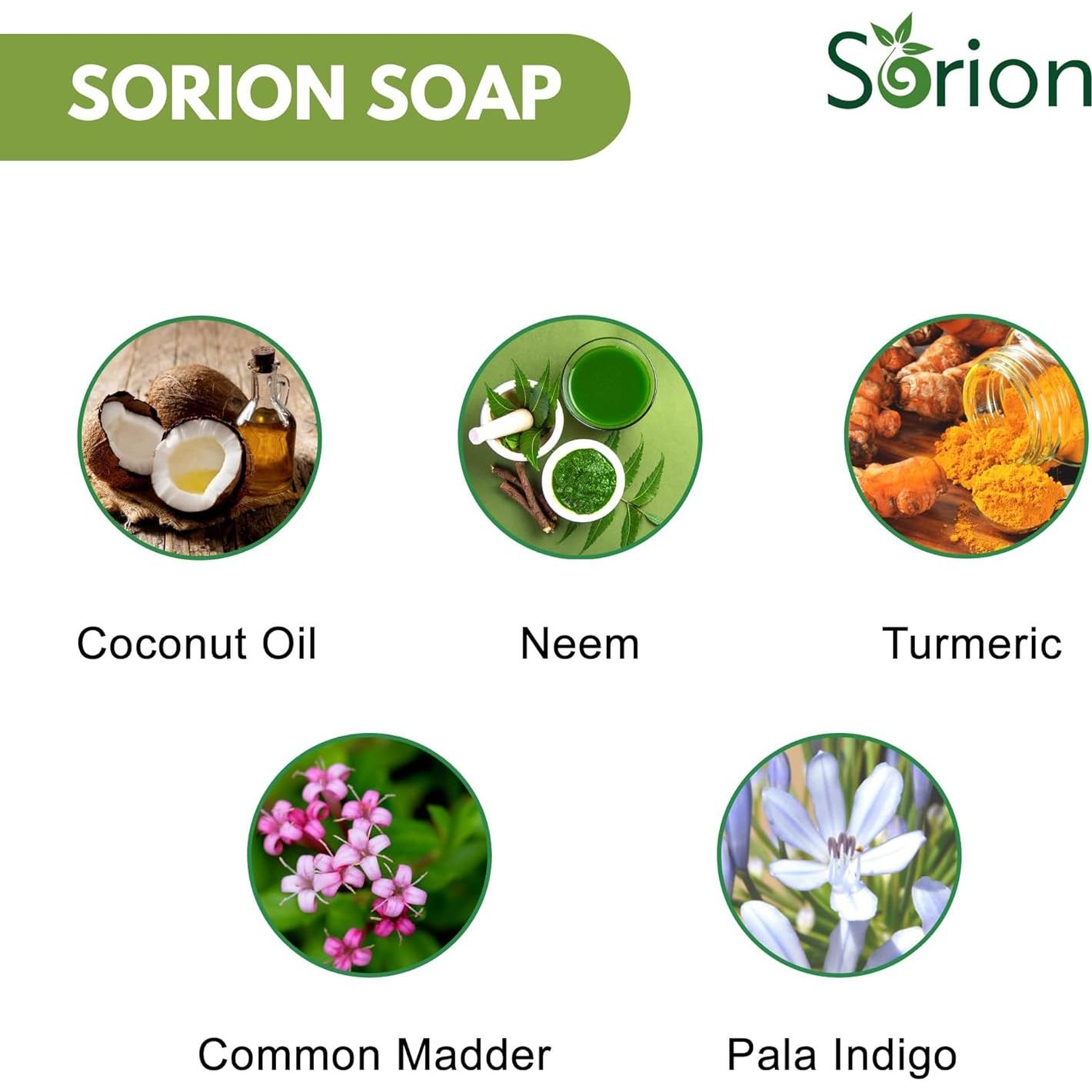 Jabón Sorion Ayurvédico con Aceite de Coco y Neem 198g