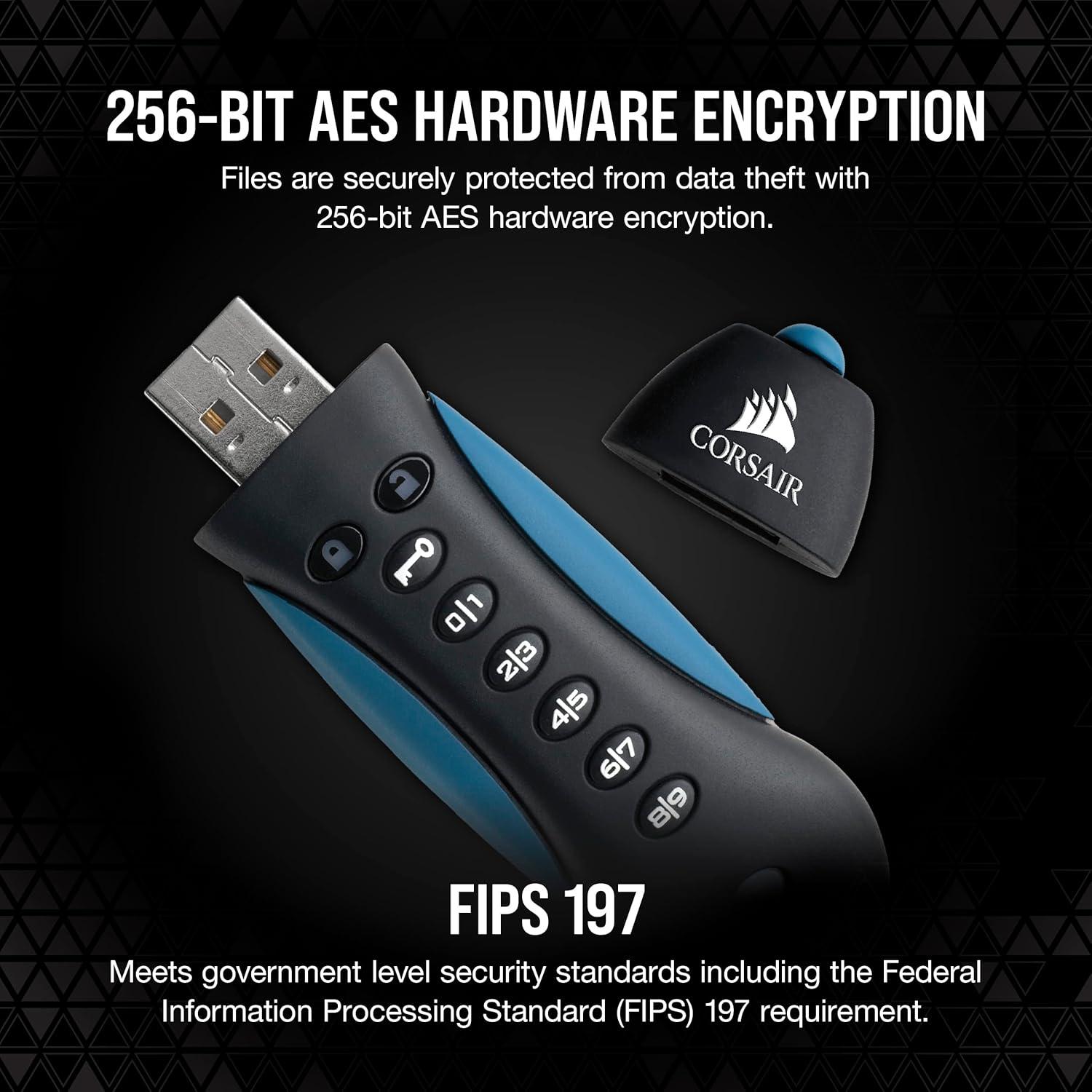 Corsair Flash Padlock 3, 256 GB USB 3.0 con Teclado PIN