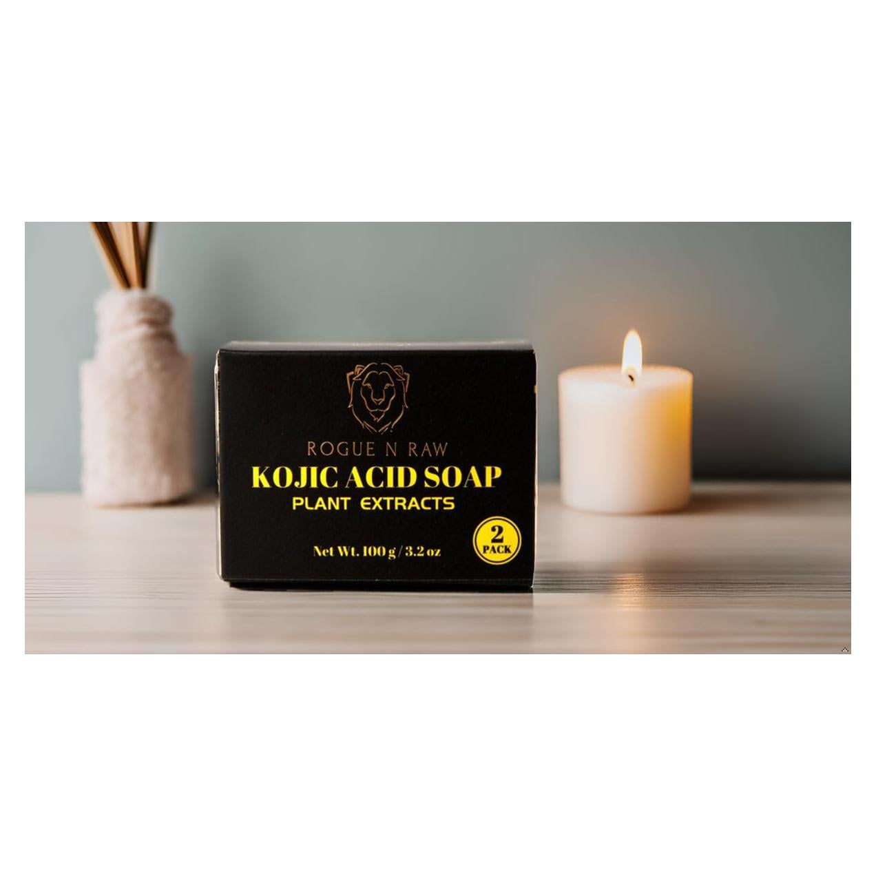 Jabón de Ácido Kójico Rogue N Raw con Cúrcuma y Colágeno - 2x100g