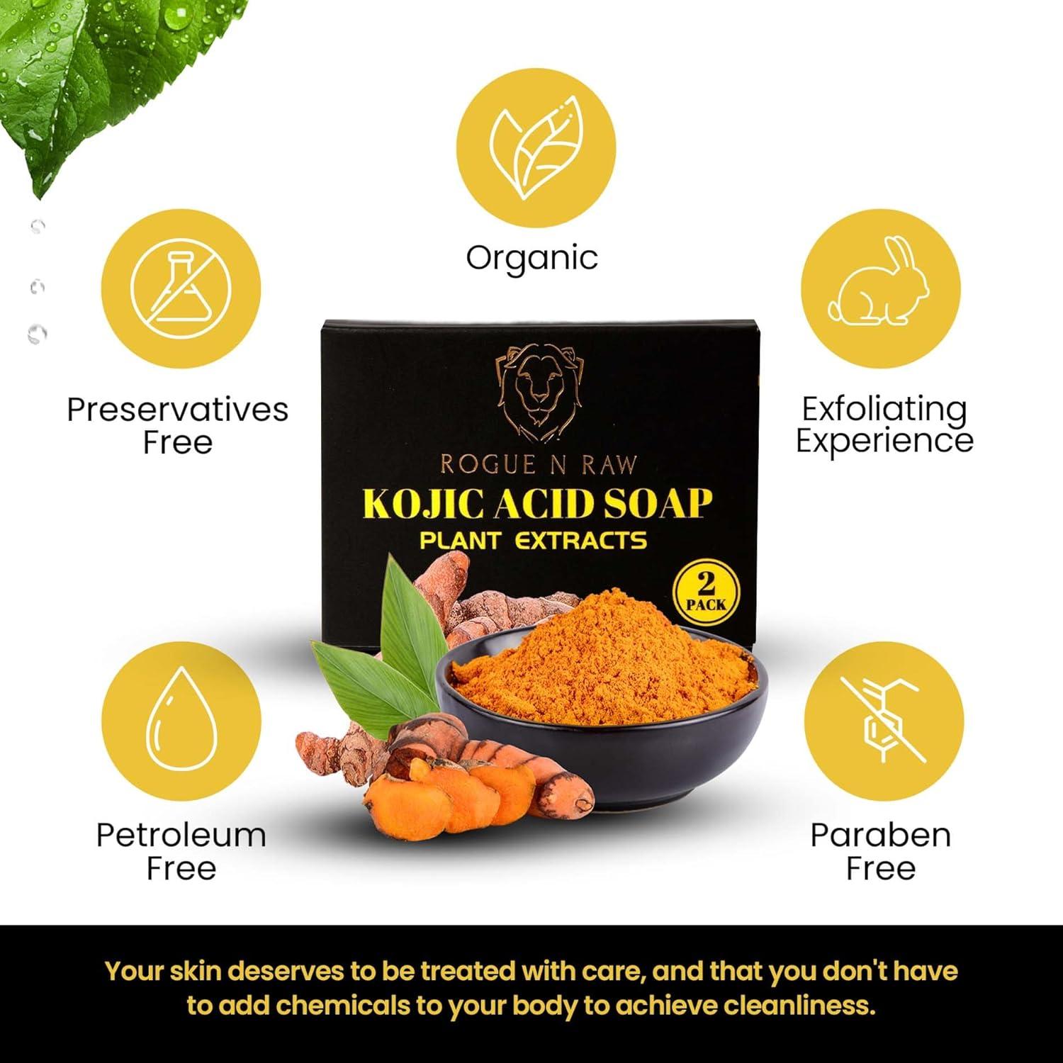 Jabón de Ácido Kójico Rogue N Raw con Cúrcuma y Colágeno - 2x100g