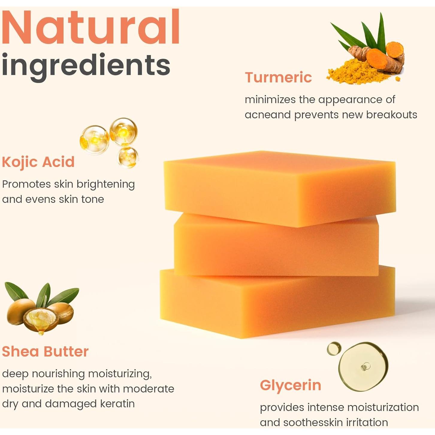 Jabón de Ácido Kójico y Cúrcuma YOSEGOOTER - 2 Paquetes