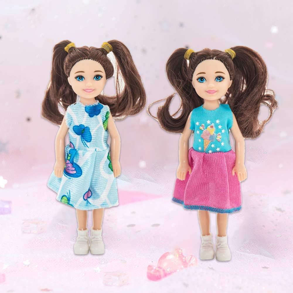 Conjunto 10 Muñecas Mini ONEST 12.7 cm Ropa y Zapatos