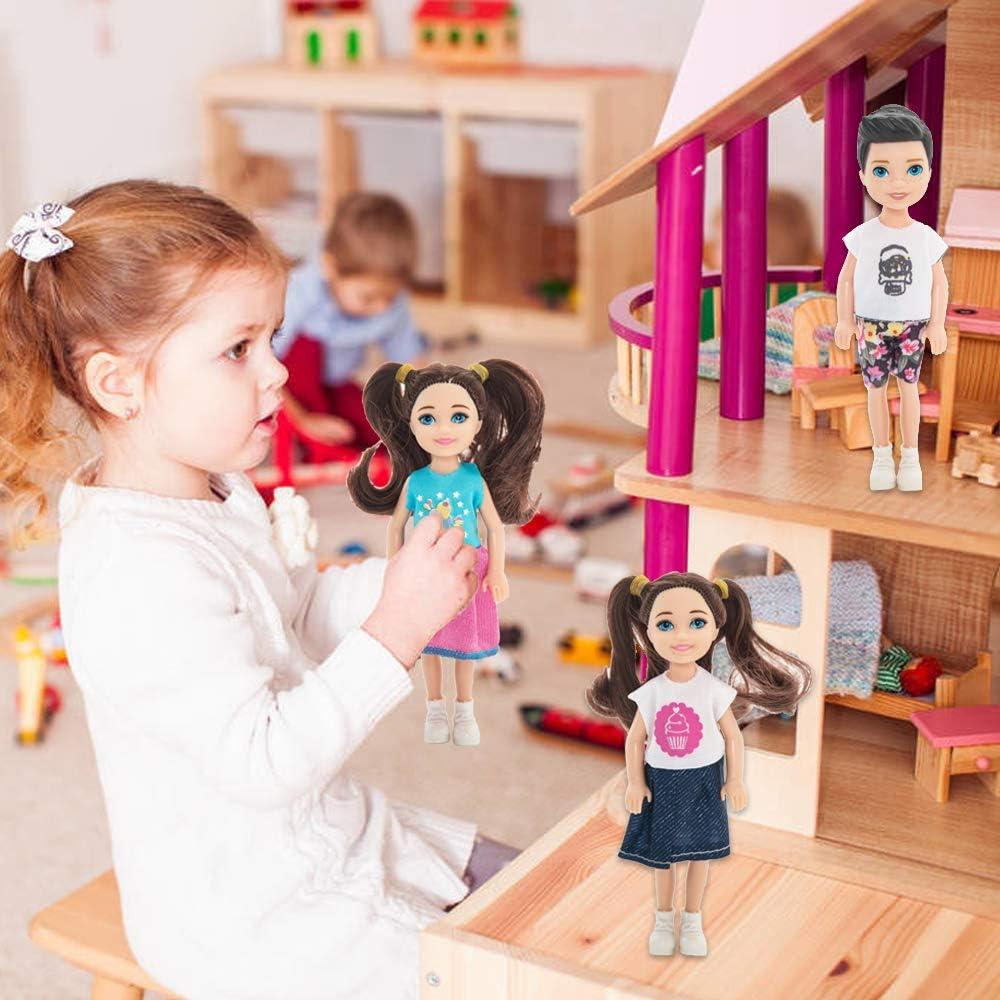 Conjunto 10 Muñecas Mini ONEST 12.7 cm Ropa y Zapatos