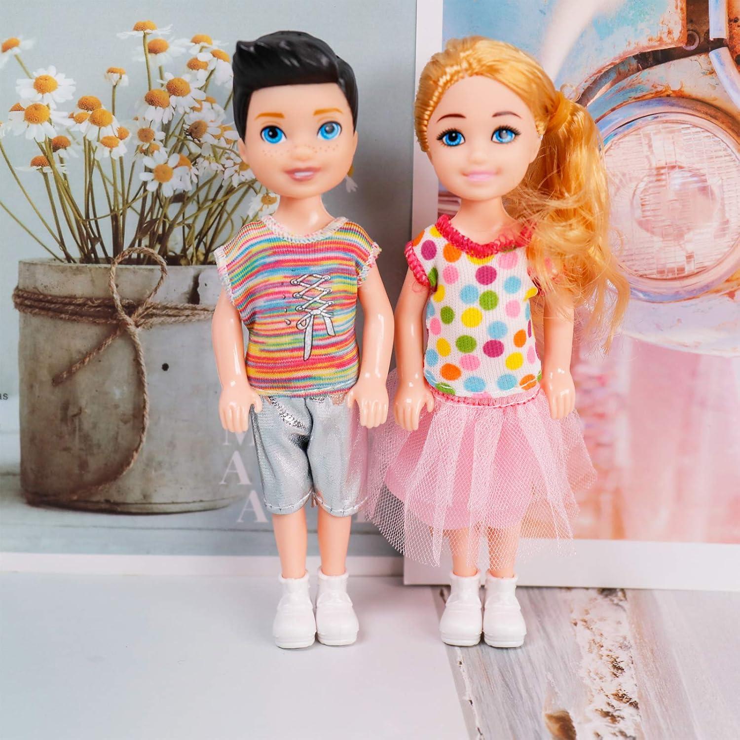 Conjunto de 10 Muñecas Mini ONEST 12,7 cm con Ropa y Accesorios