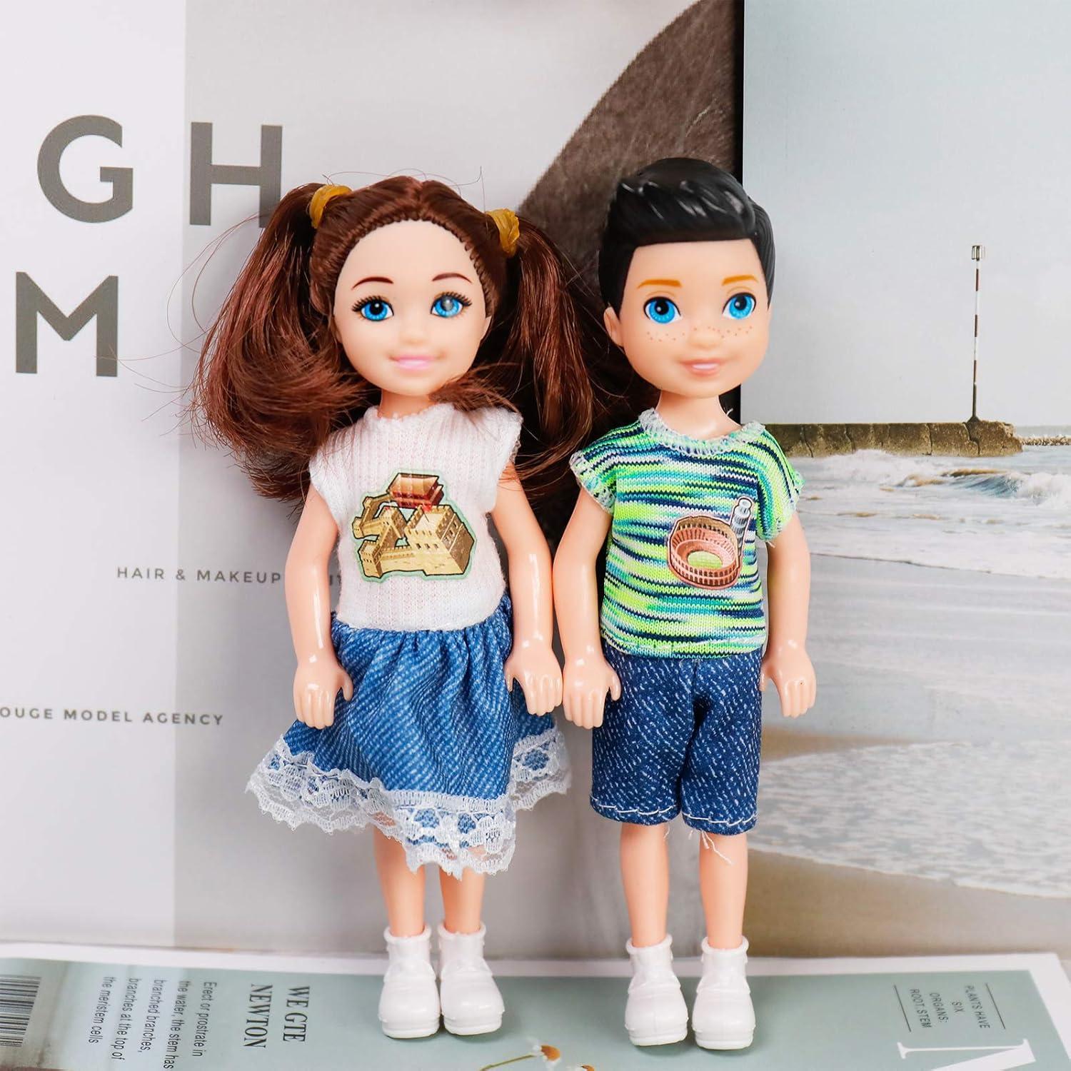 Conjunto de 10 Muñecas Mini ONEST 12,7 cm con Ropa y Accesorios