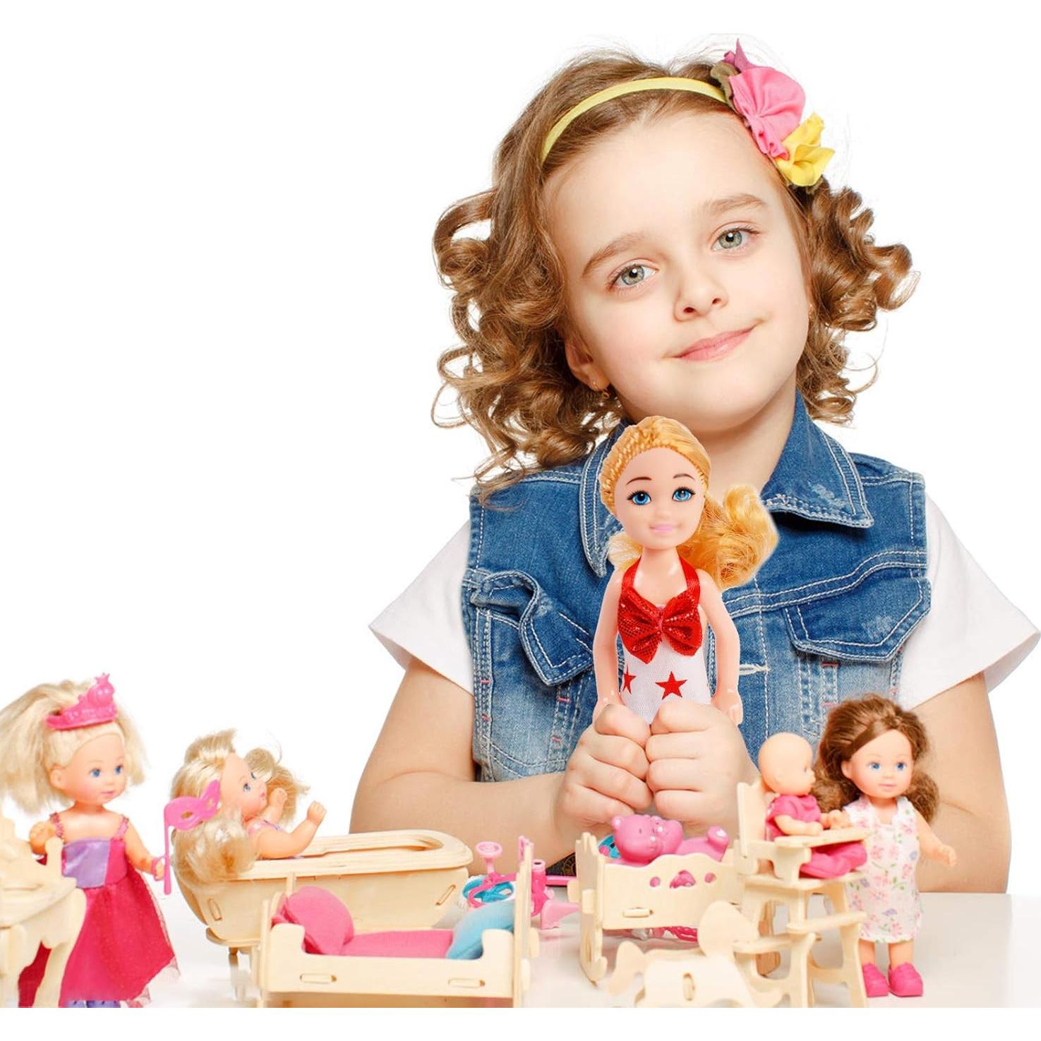 Conjunto de 10 Muñecas Mini ONEST 12,7 cm con Ropa y Accesorios