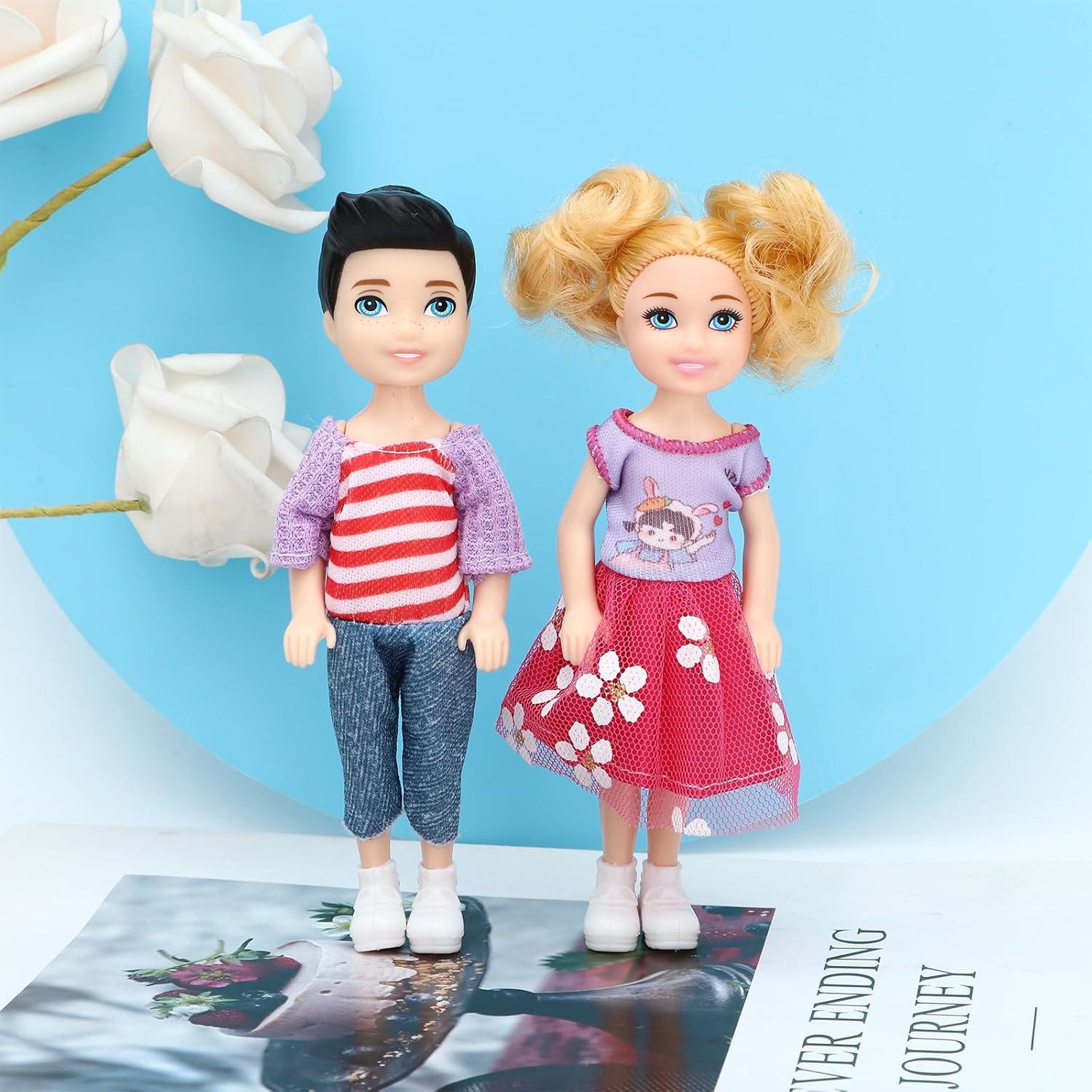 Conjunto de 10 Muñecas Mini ONEST 13 cm con Ropa y Accesorios