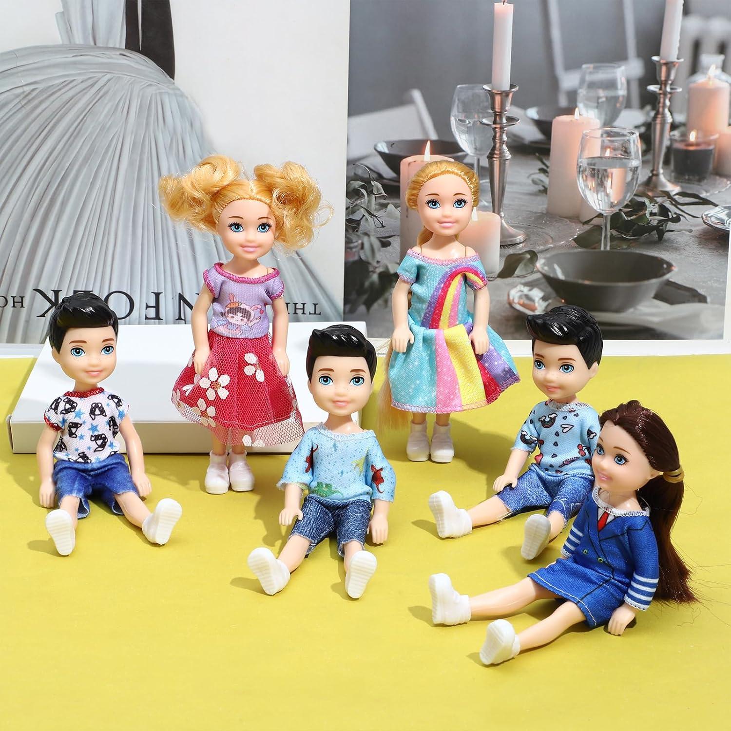 Conjunto de 10 Muñecas Mini ONEST 13 cm con Ropa y Accesorios