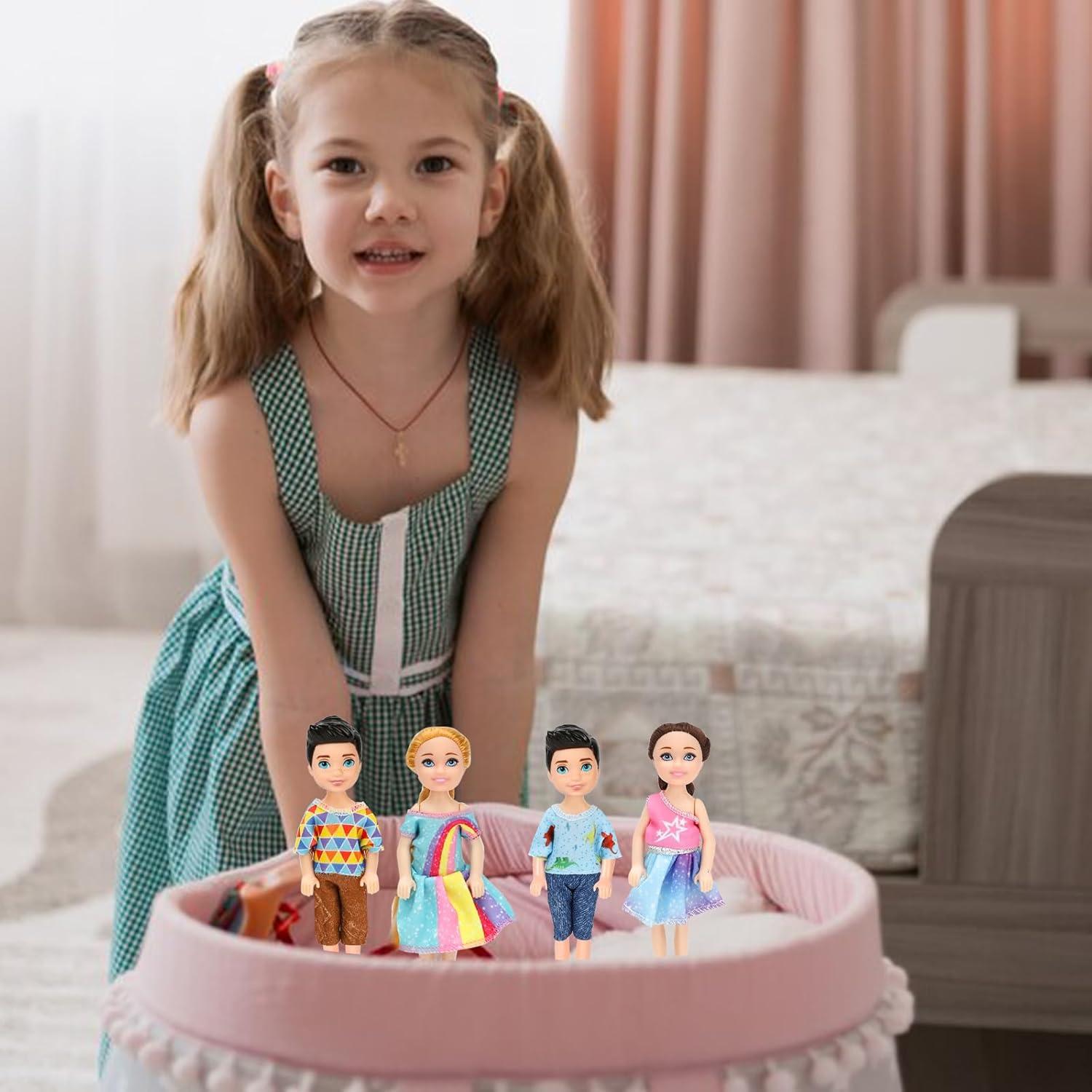 Conjunto de 10 Muñecas Mini ONEST 13 cm con Ropa y Accesorios