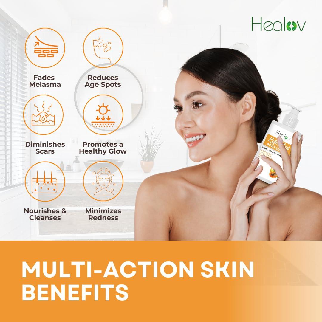 Loción Corporal Aclaradora Healov - Ácido Kójico 330g