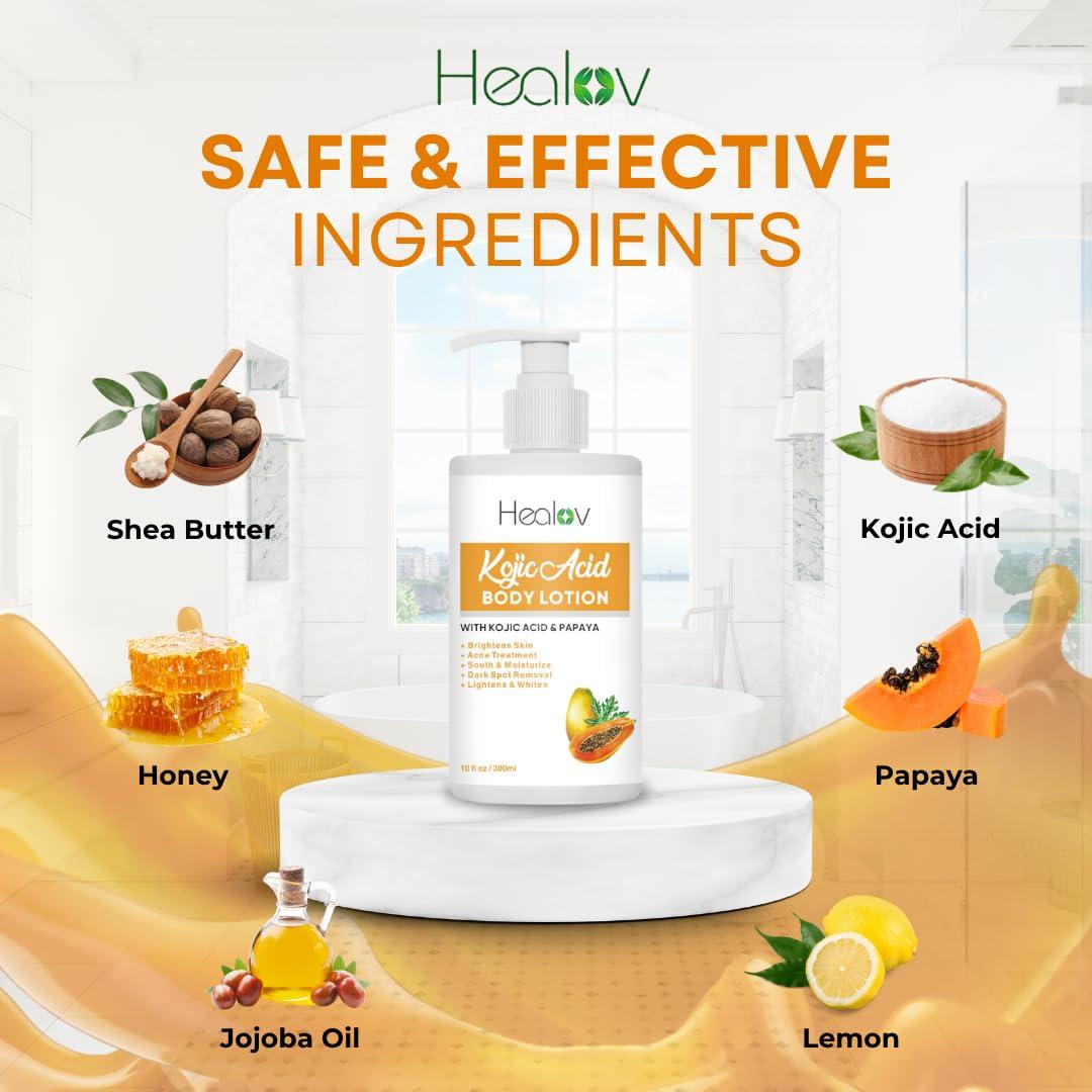 Loción Corporal Aclaradora Healov - Ácido Kójico 330g