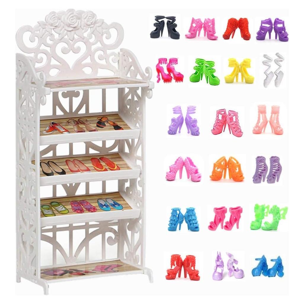 Estante de Zapatos + 20 Pares para Muñecas 11.5"