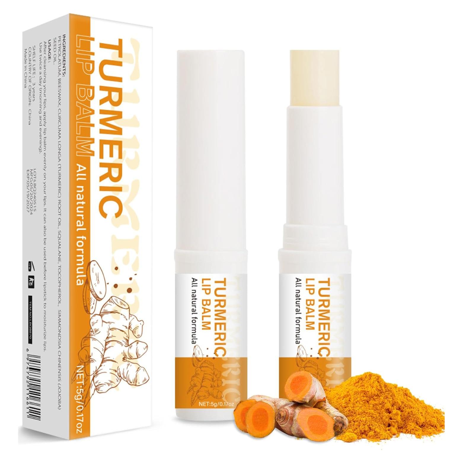 Bálsamo Labial Natural MUREND 2PCS con Cúrcuma Hidratante