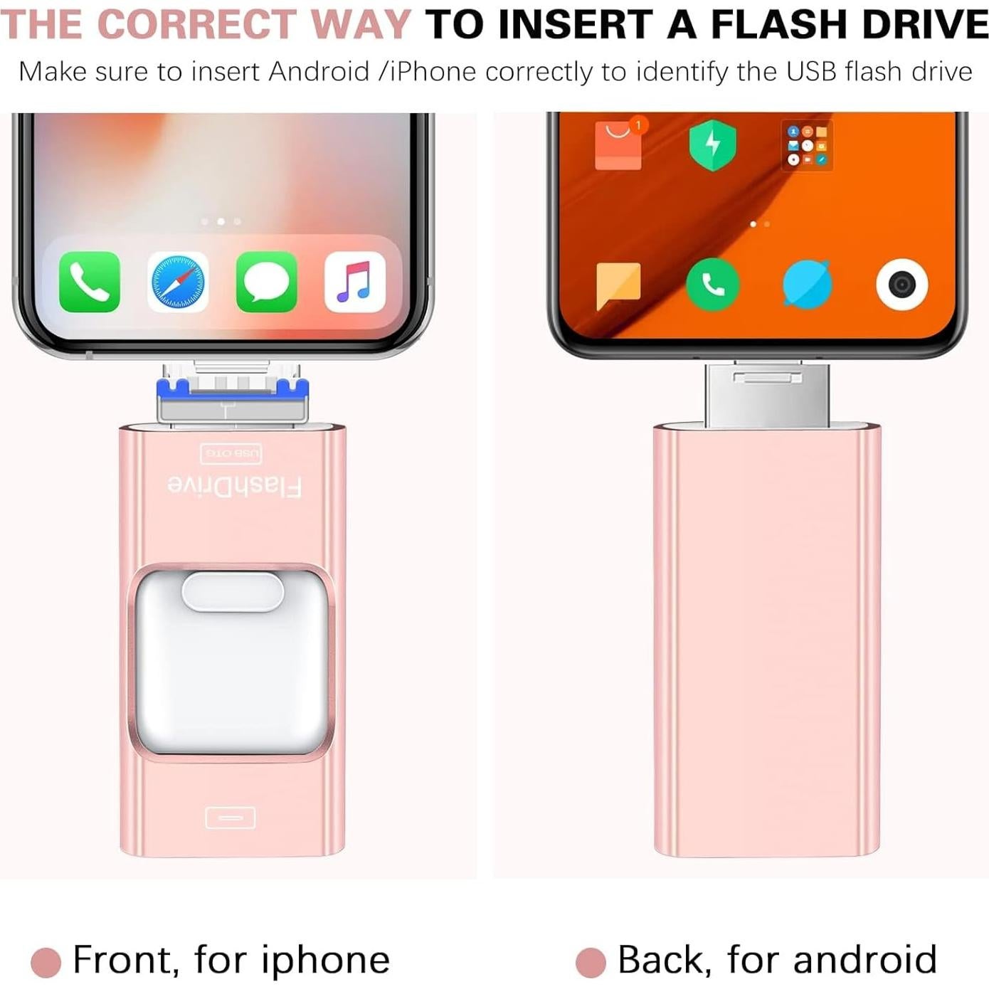 Unidad Flash ZARMST 512GB 4 en 1 USB Tipo C Rosa