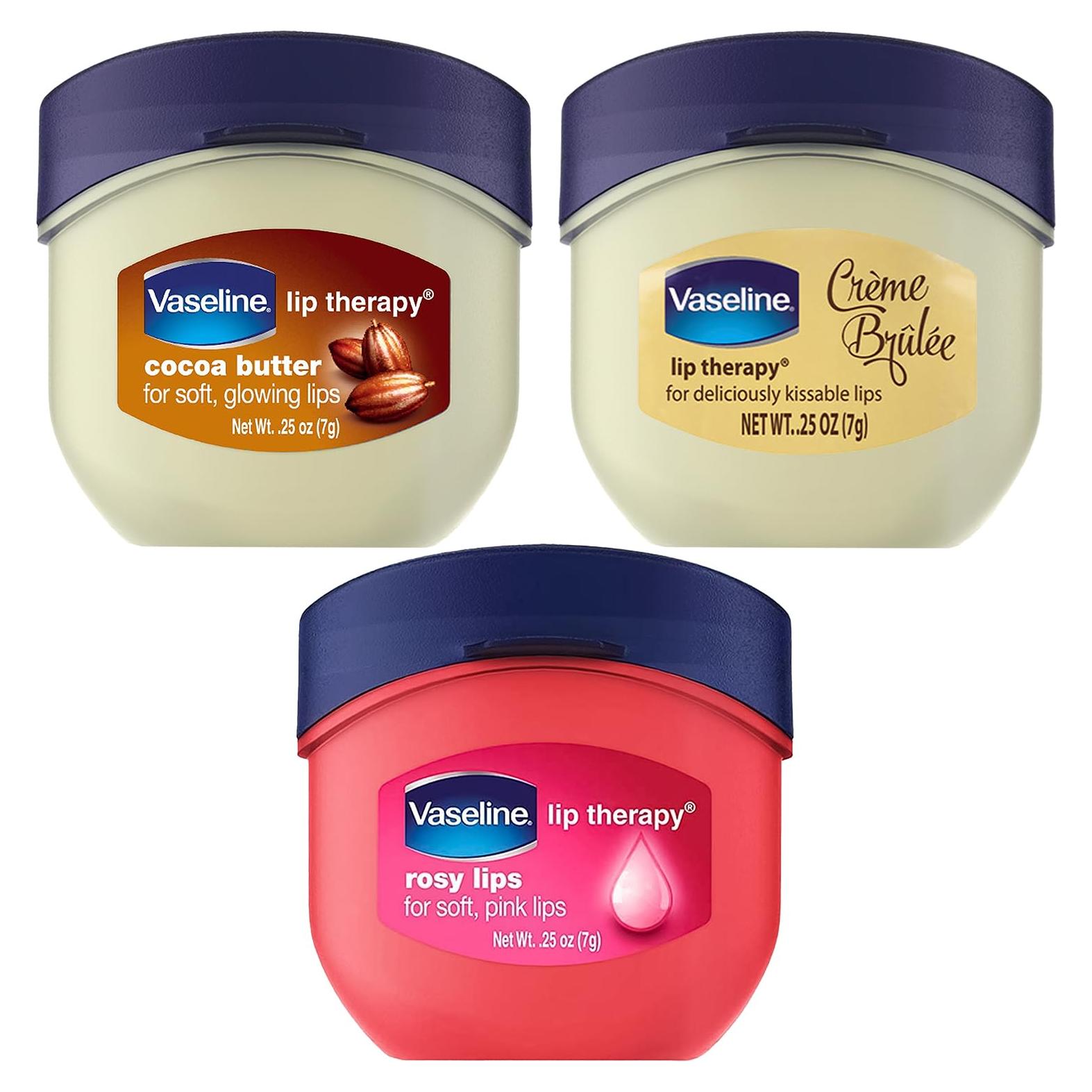 Bálsamos Labiales Vaseline 3-Pack Mini 7.09g Crème Brûlée