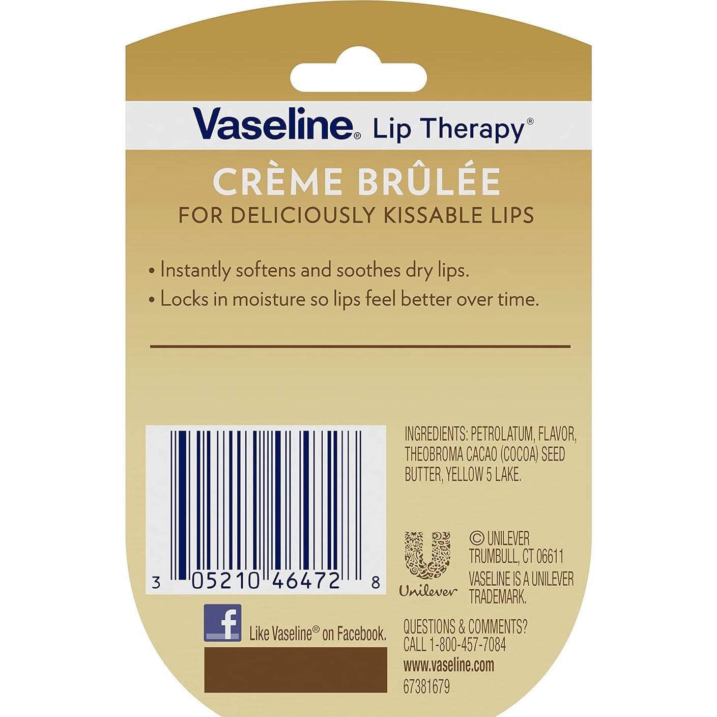Bálsamos Labiales Vaseline 3-Pack Mini 7.09g Crème Brûlée