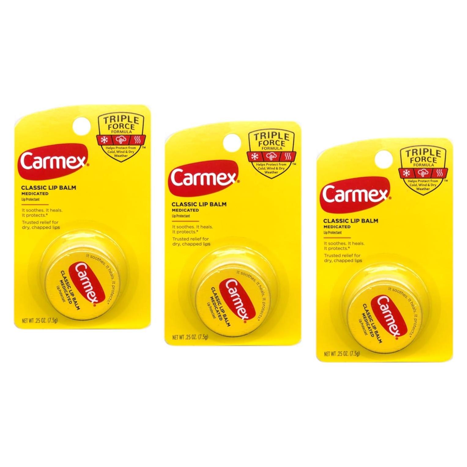 Bálsamo Labial Medicado Carmex Clásico 3 Unidades 7g